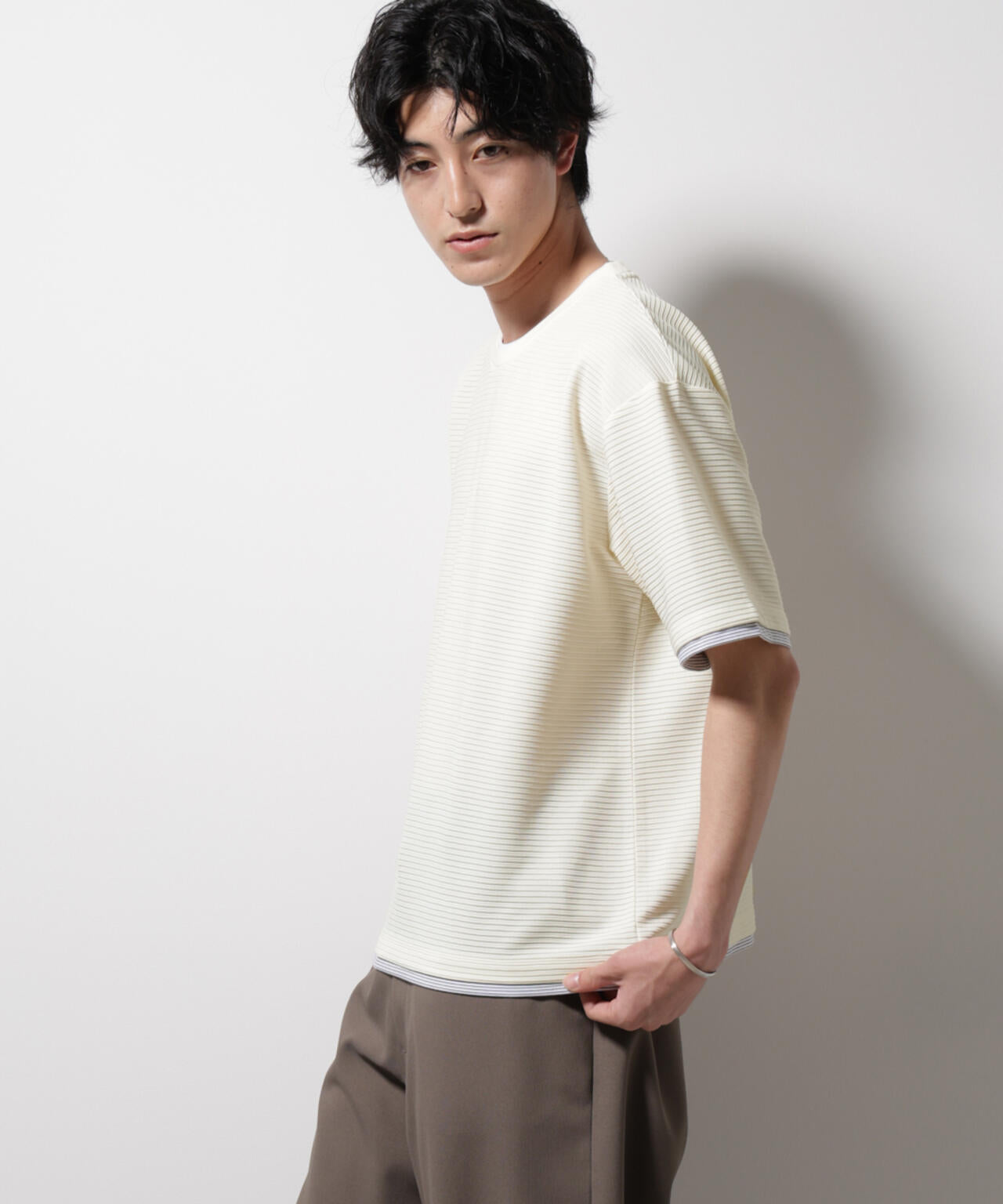 ガーターフェイクレイヤードTシャツ 半袖 6725124236