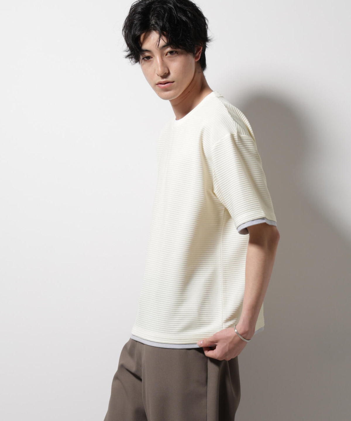 ガーターフェイクレイヤードTシャツ 半袖 6725124236