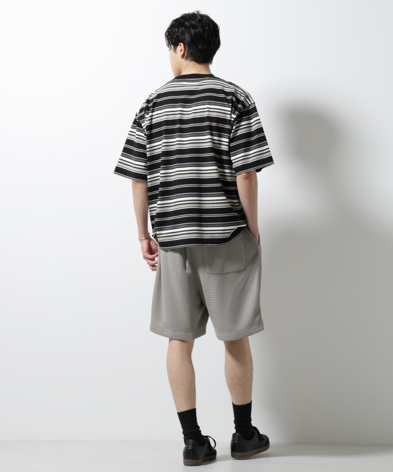 マルチボーダーリラックスTシャツ 半袖 6725124237