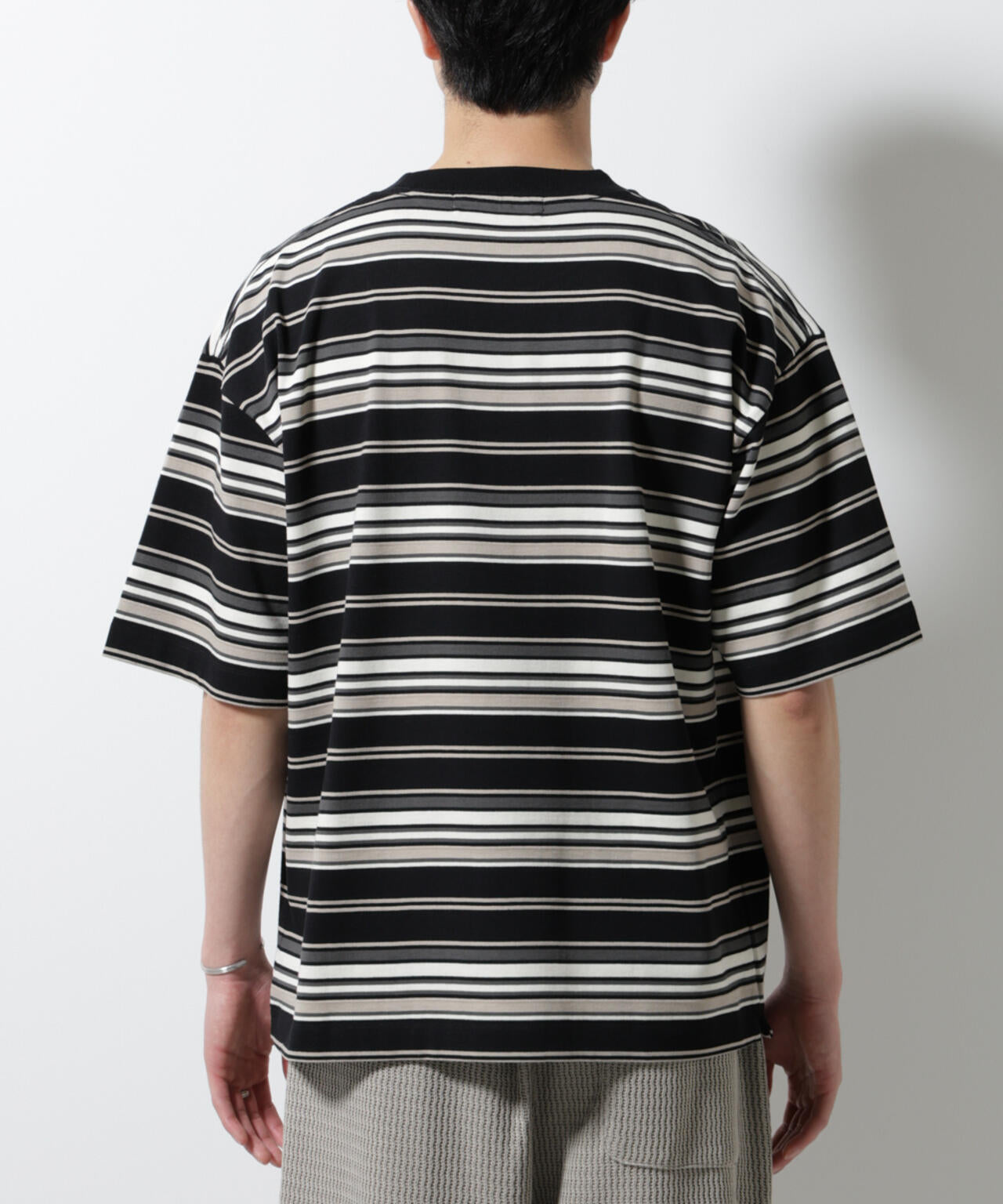 マルチボーダーリラックスTシャツ 半袖 6725124237