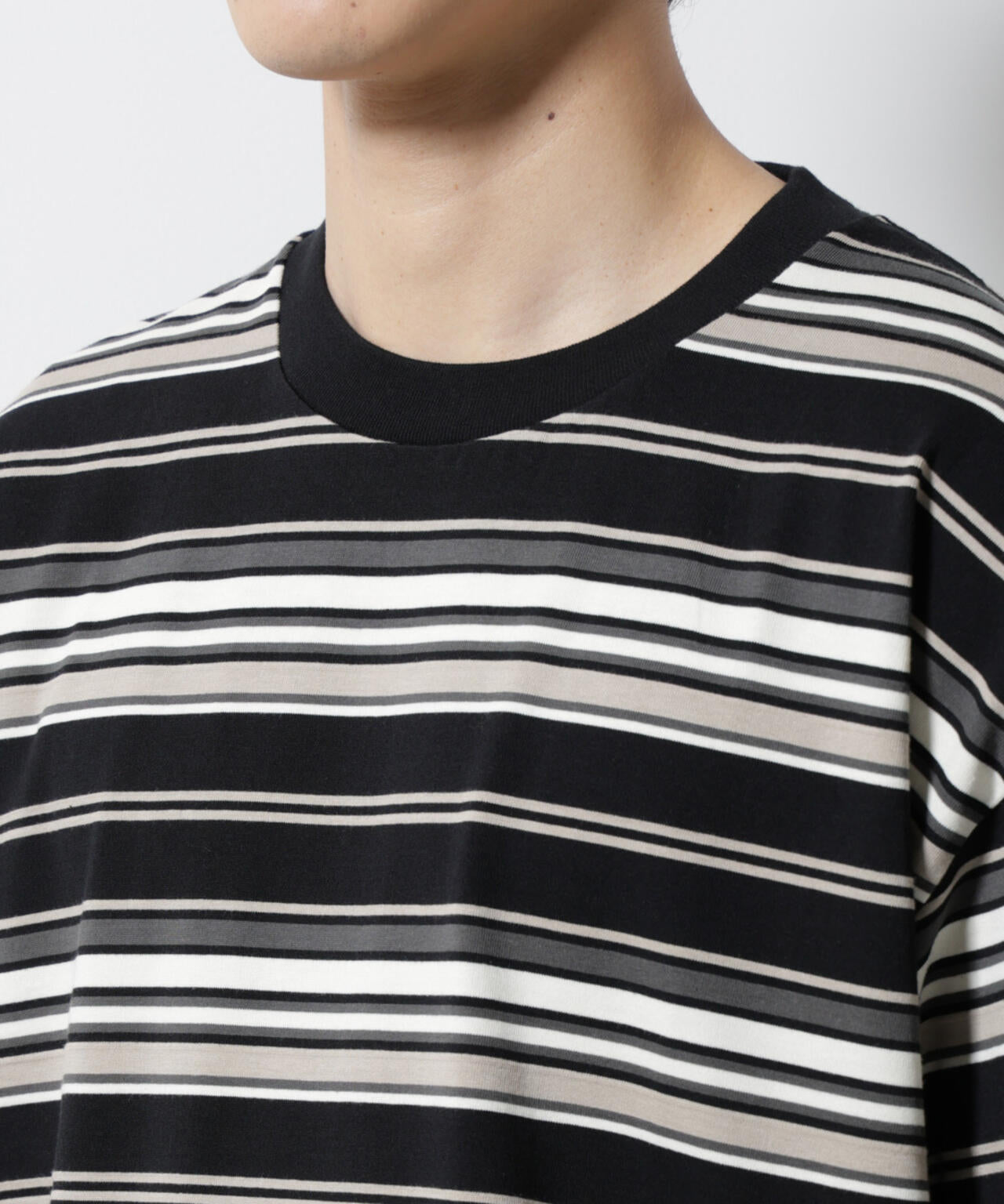 マルチボーダーリラックスTシャツ 半袖 6725124237