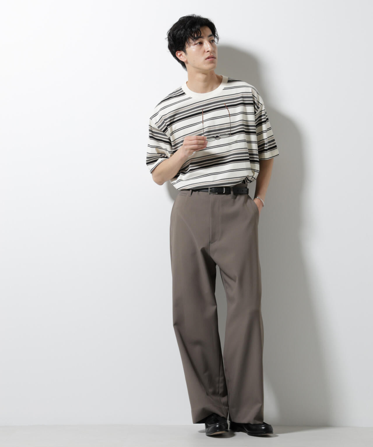 マルチボーダーリラックスTシャツ 半袖 6725124237