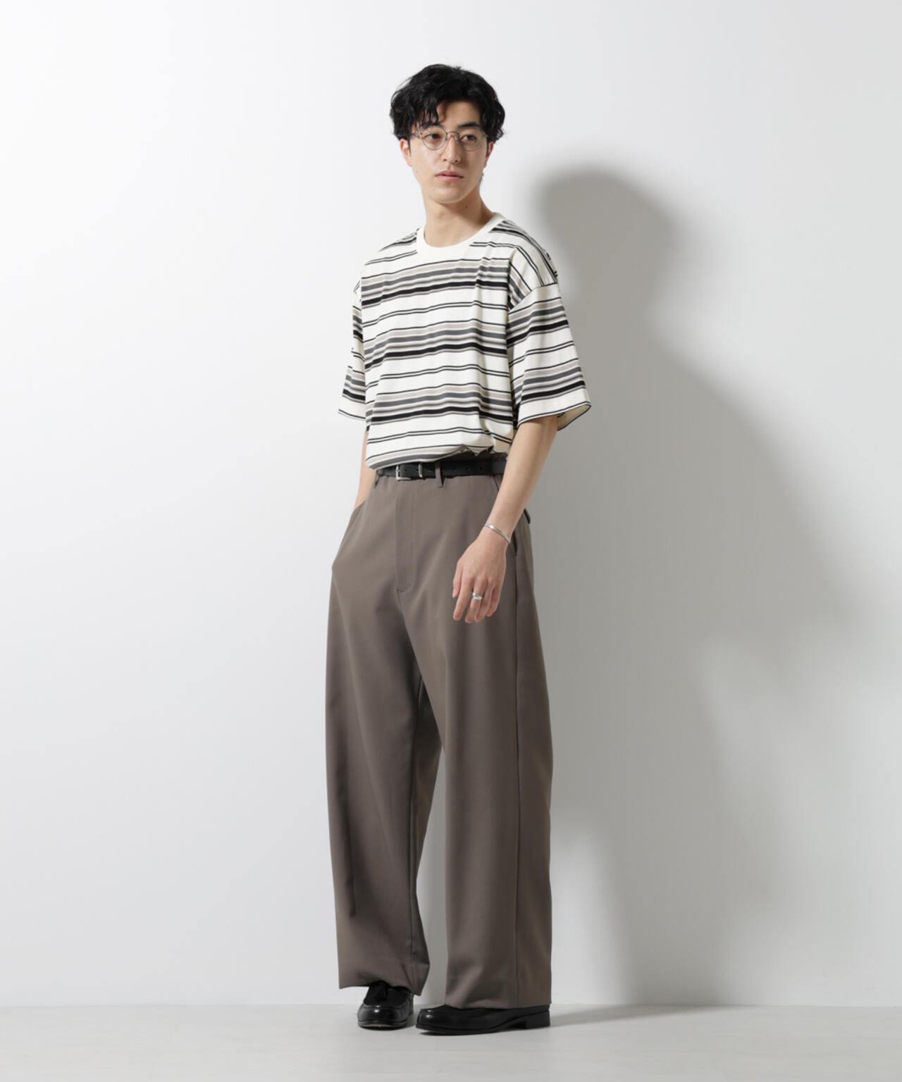 マルチボーダーリラックスTシャツ 半袖 6725124237