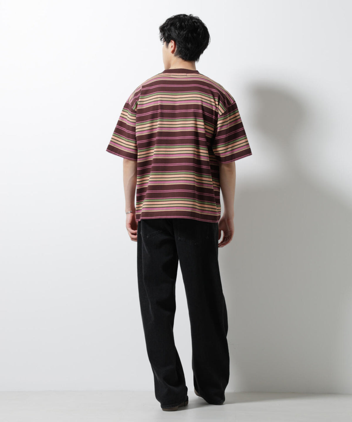 マルチボーダーリラックスTシャツ 半袖 6725124237