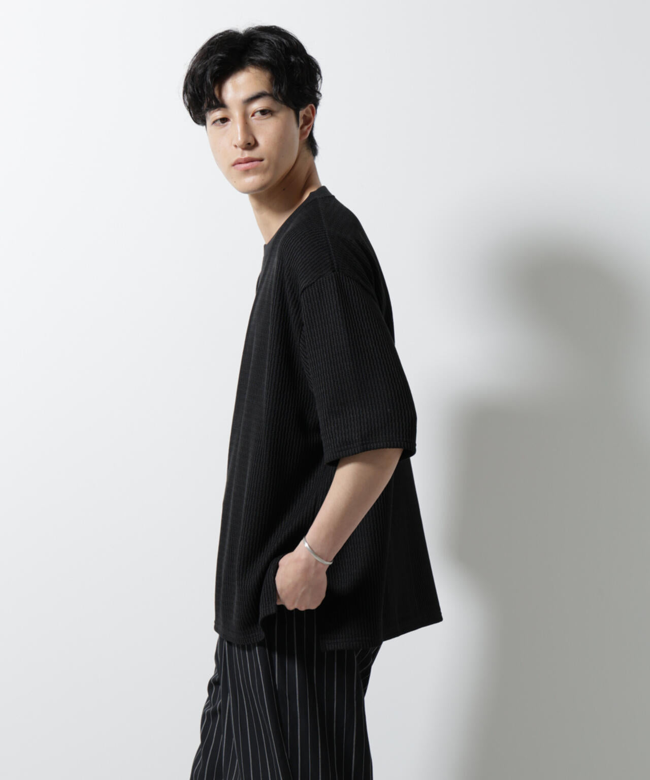 ジャガードニットソーTシャツ 半袖(セットアップ可) 6725124241