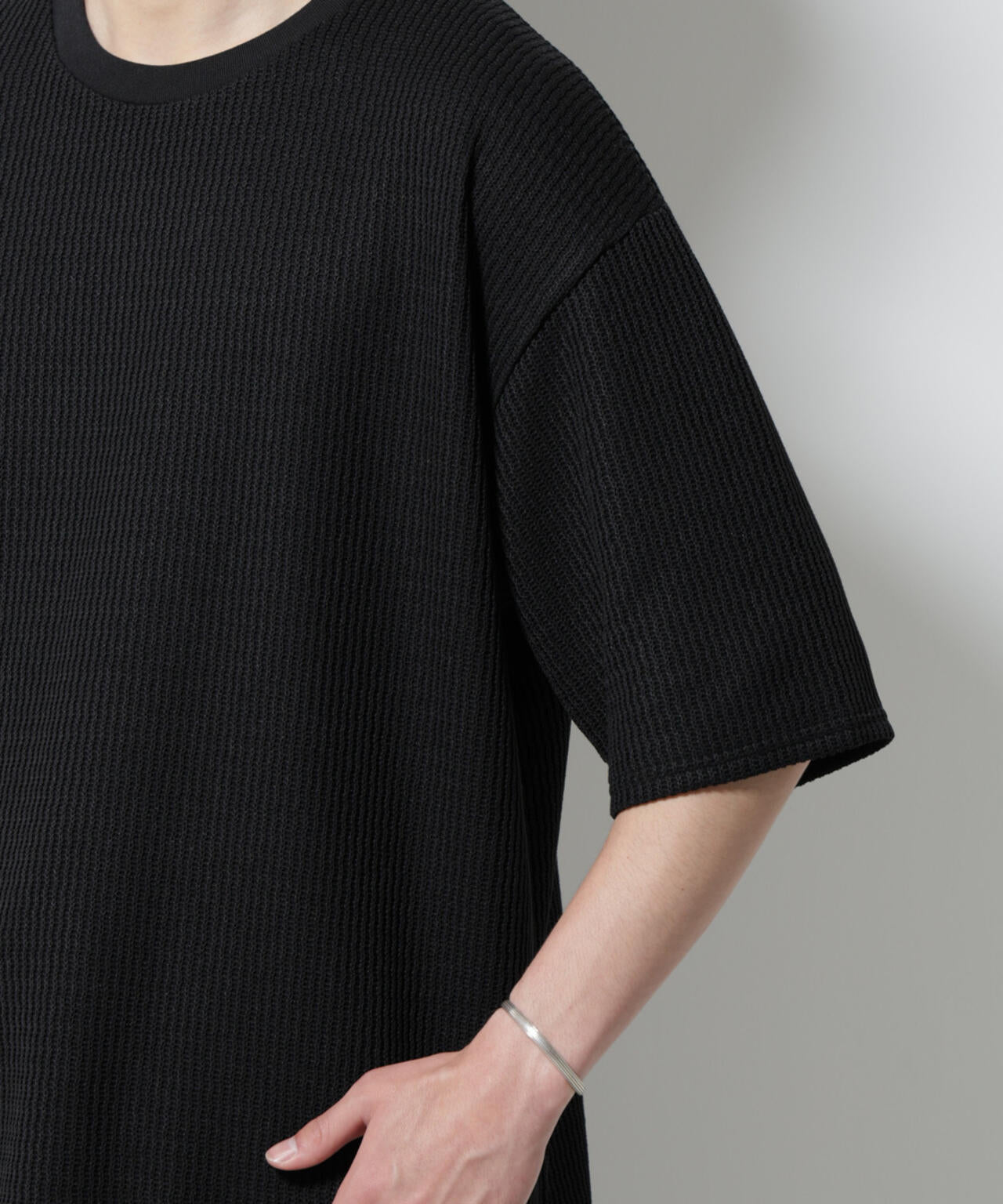 ジャガードニットソーTシャツ 半袖(セットアップ可) 6725124241