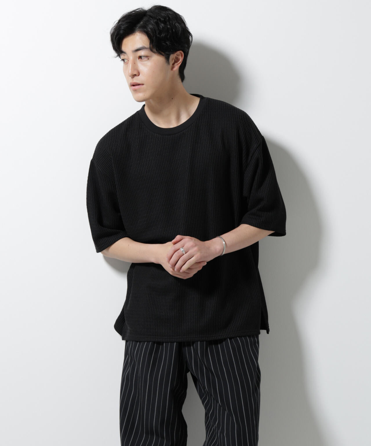 ジャガードニットソーTシャツ 半袖(セットアップ可) 6725124241