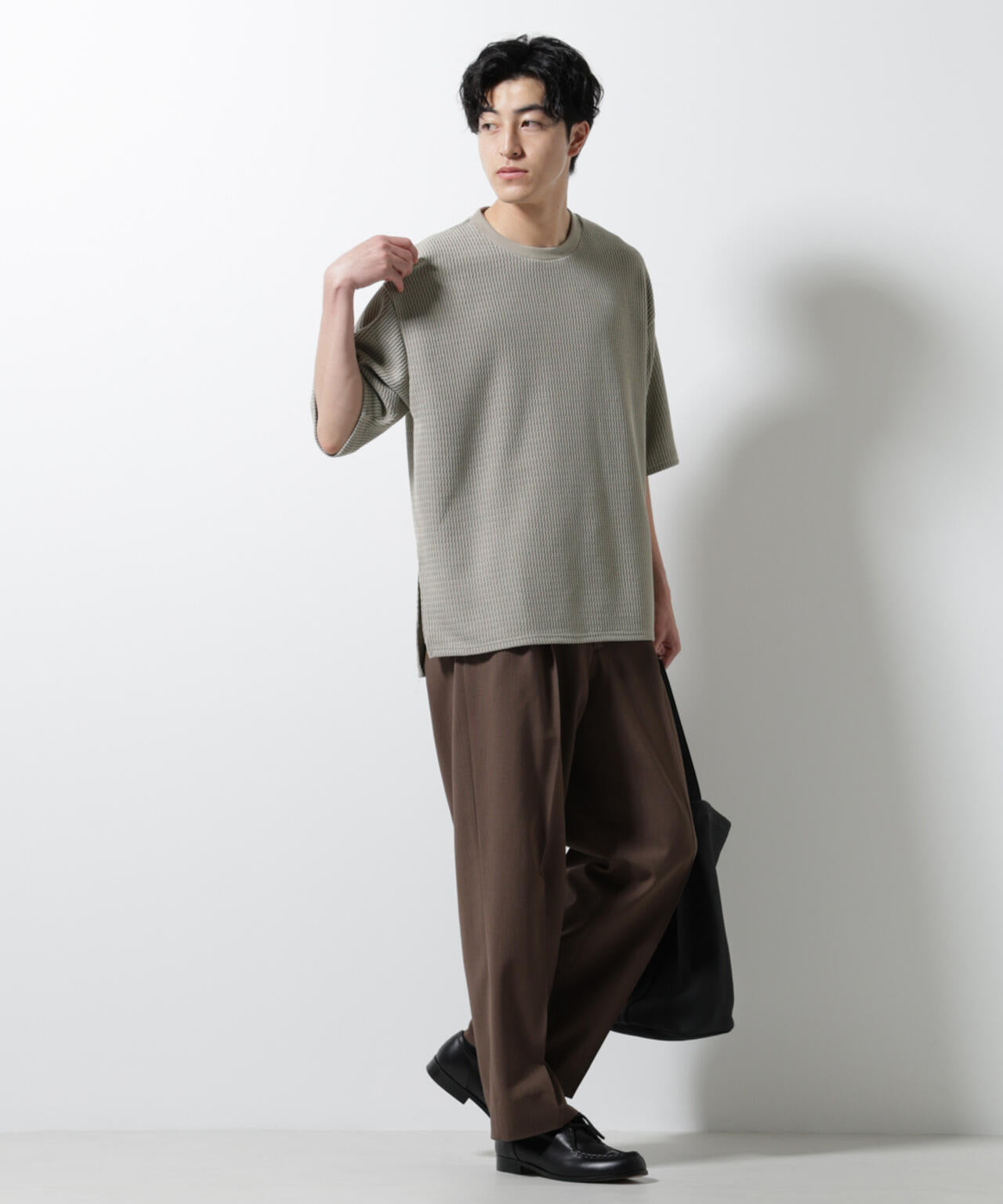 ジャガードニットソーTシャツ 半袖(セットアップ可) 6725124241