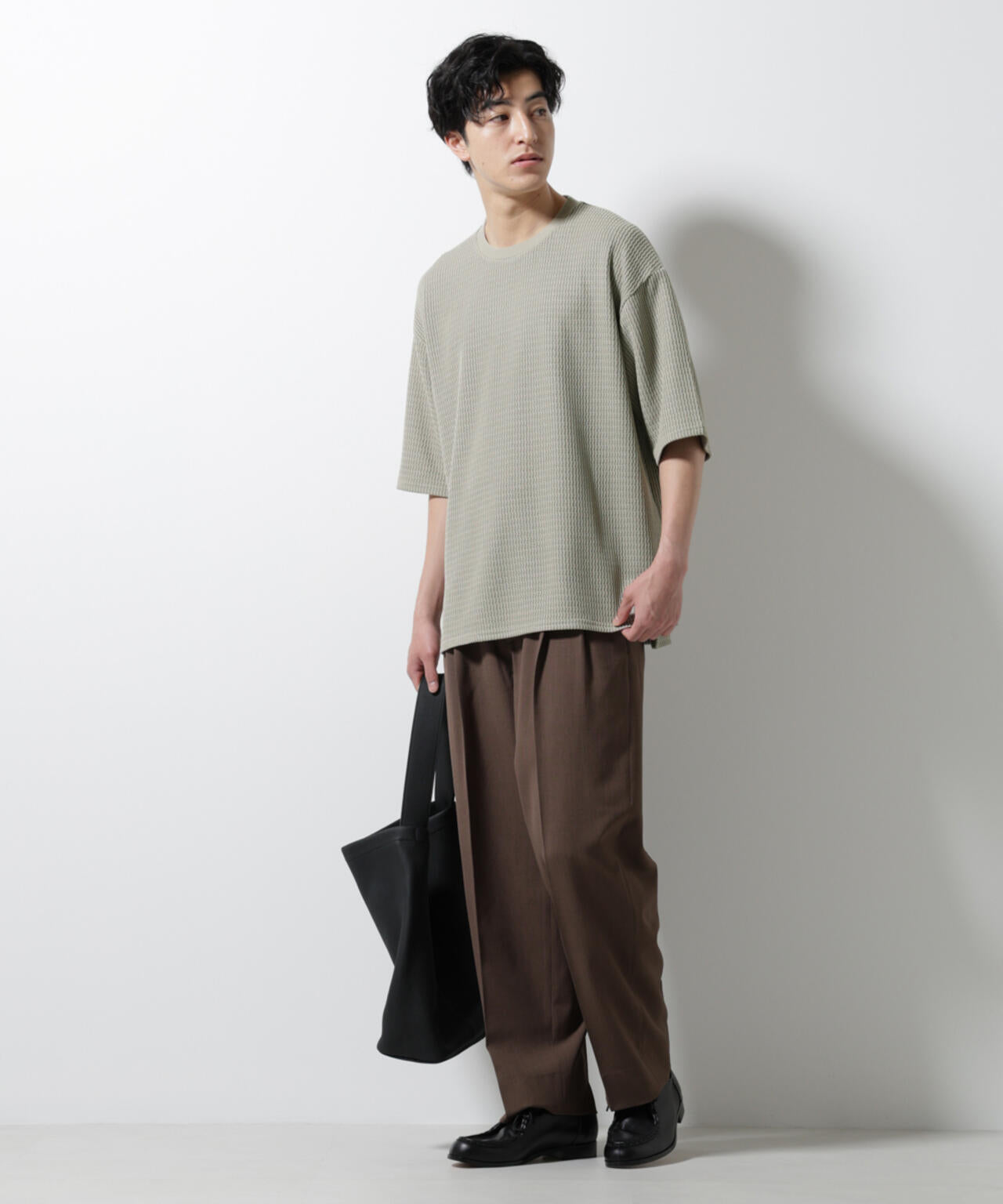 ジャガードニットソーTシャツ 半袖(セットアップ可) 6725124241