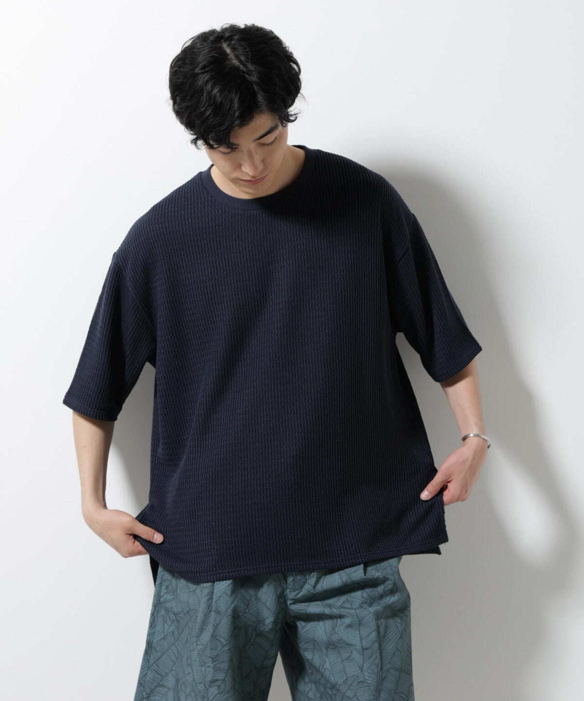 ジャガードニットソーTシャツ 半袖(セットアップ可) 6725124241