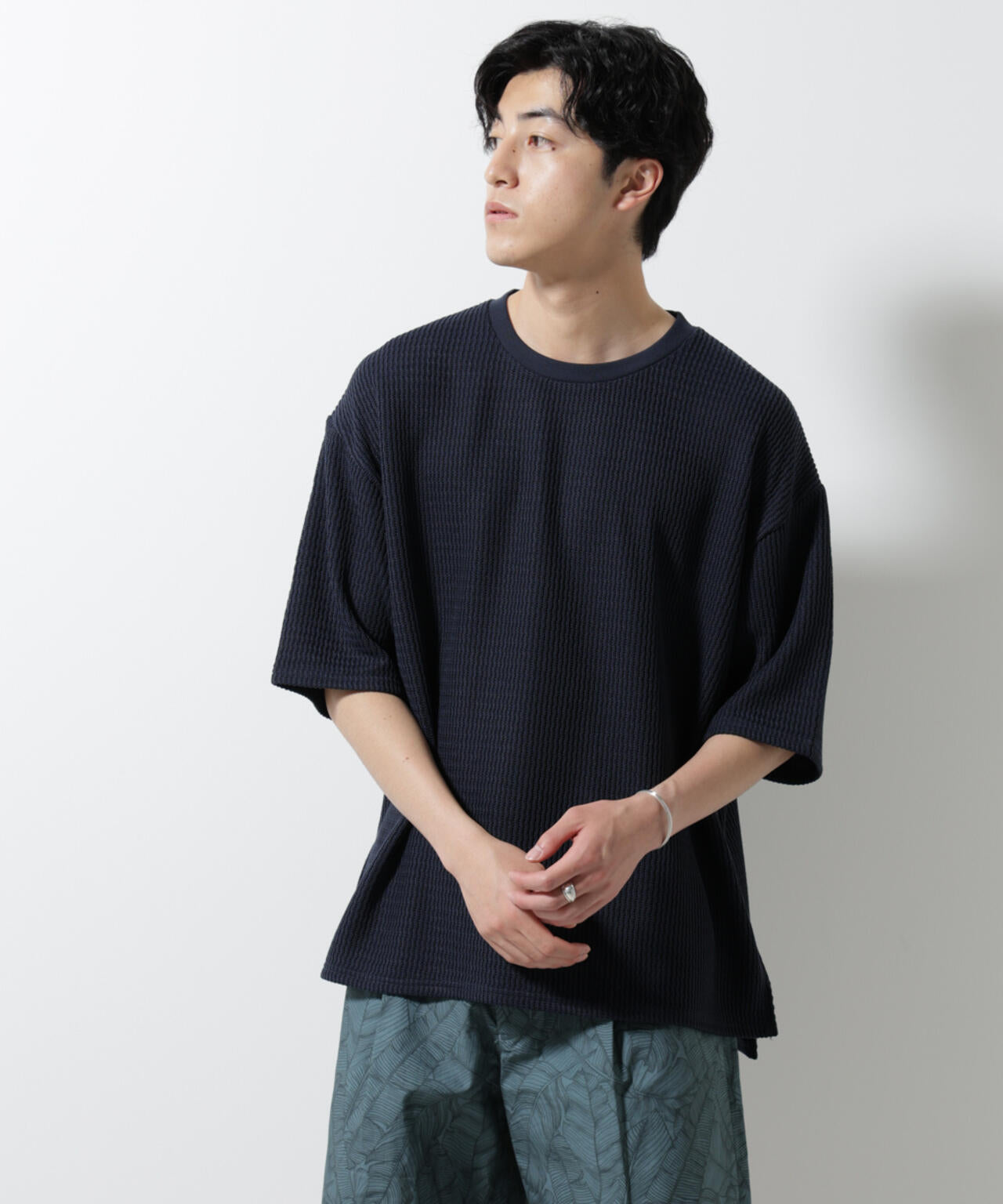 ジャガードニットソーTシャツ 半袖(セットアップ可) 6725124241