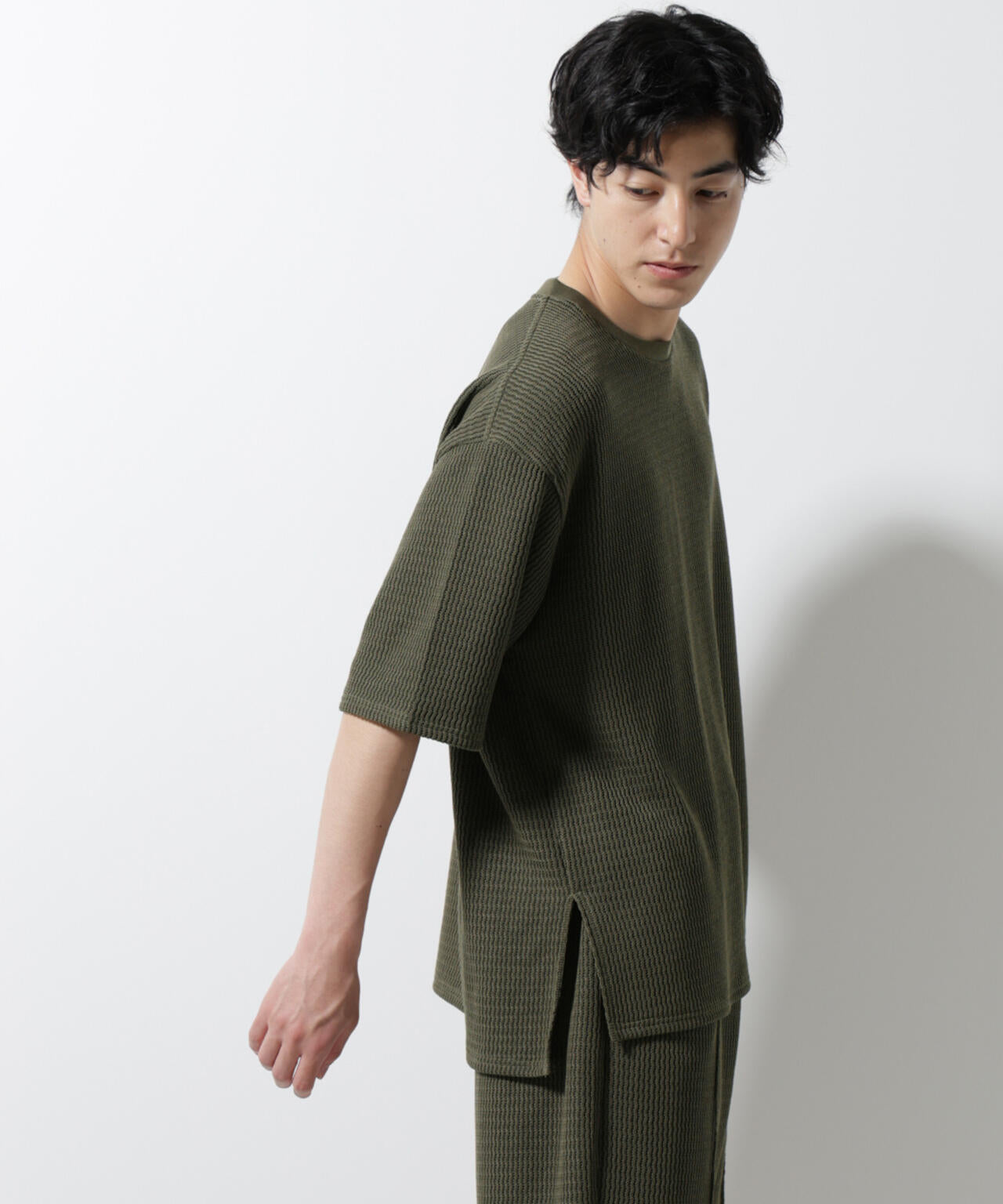 ジャガードニットソーTシャツ 半袖(セットアップ可) 6725124241