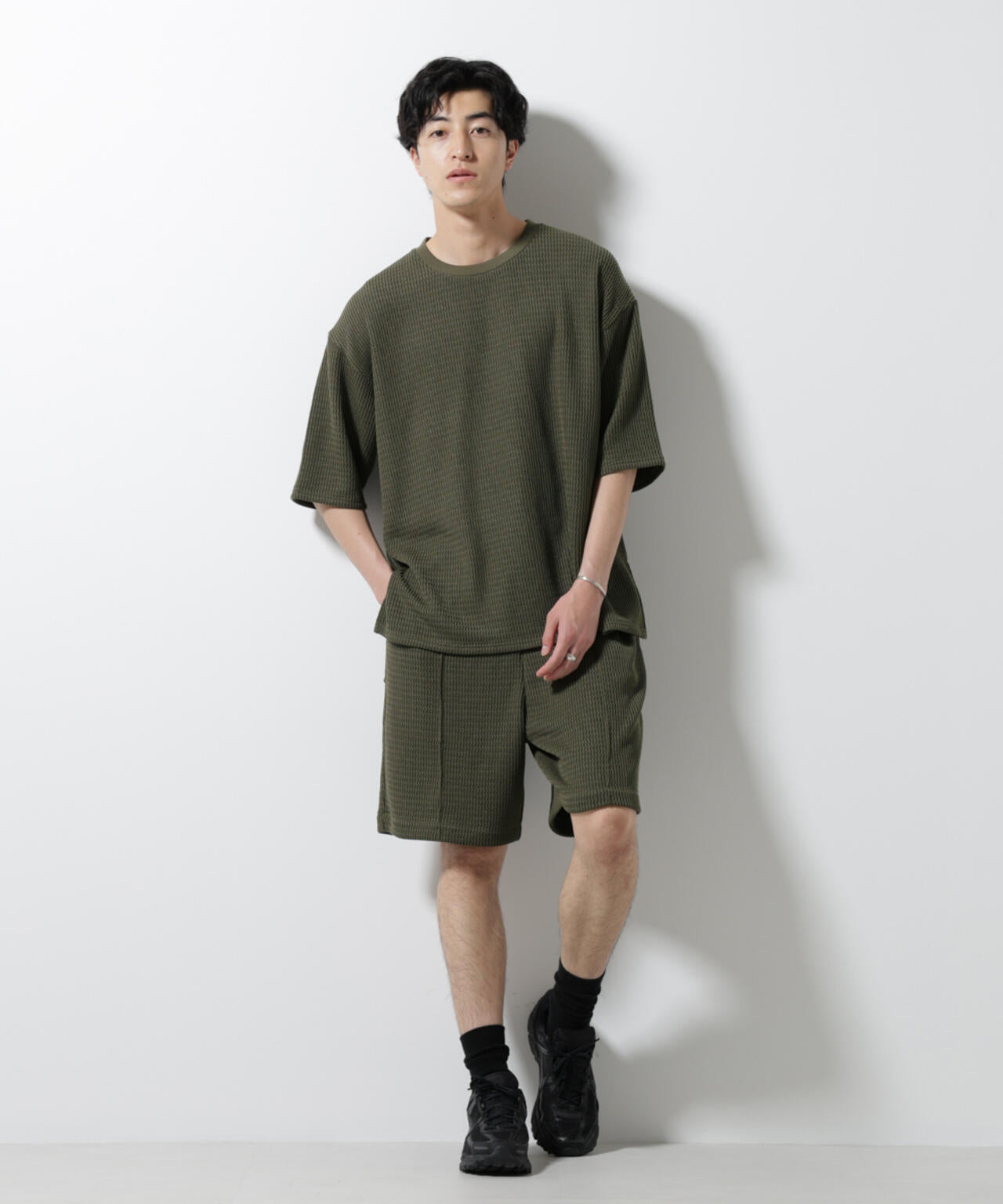 ジャガードニットソーTシャツ 半袖(セットアップ可) 6725124241