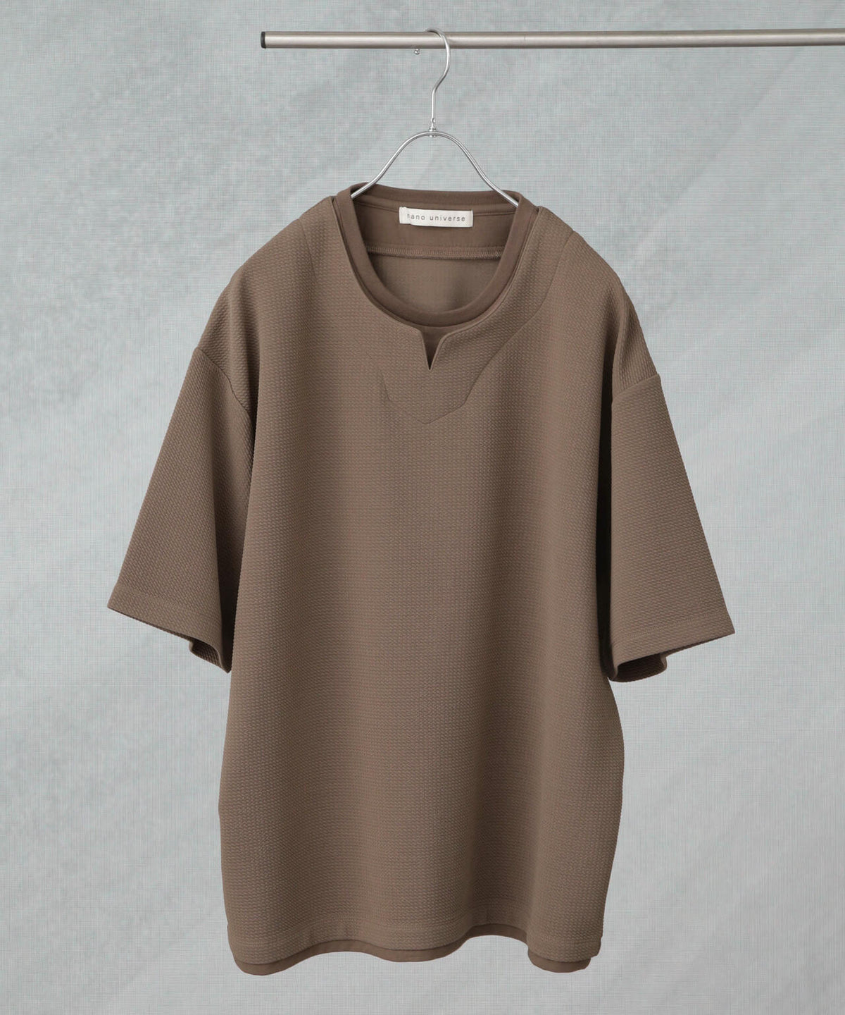 フェイクレイヤードキーネックTシャツ 半袖 6725124246