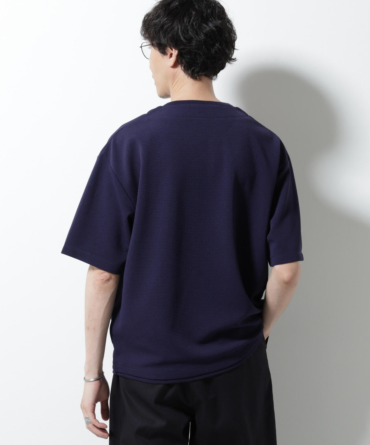 フェイクレイヤードキーネックTシャツ 半袖 6725124246