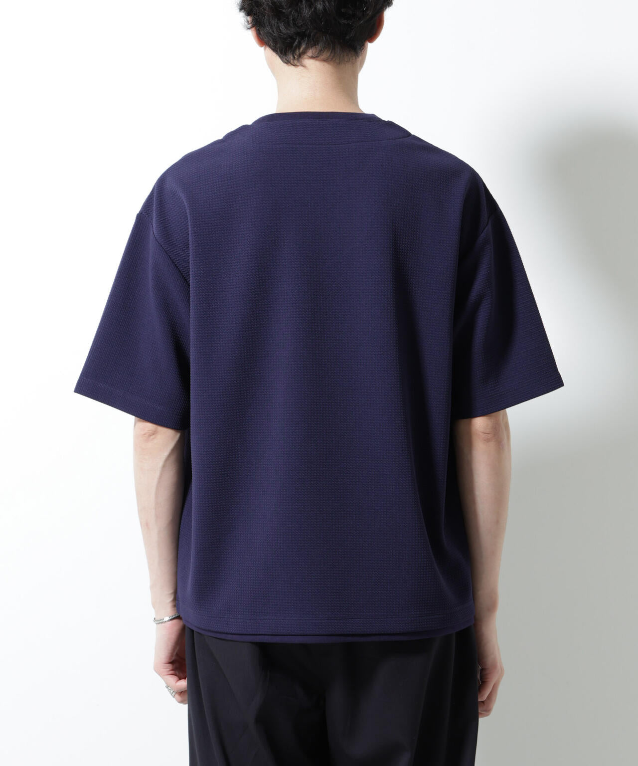 フェイクレイヤードキーネックTシャツ 半袖 6725124246