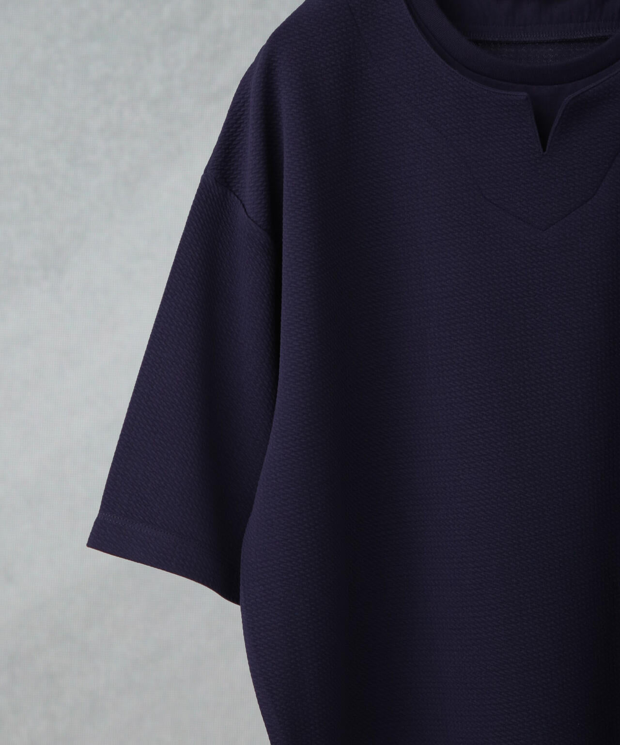 フェイクレイヤードキーネックTシャツ 半袖 6725124246