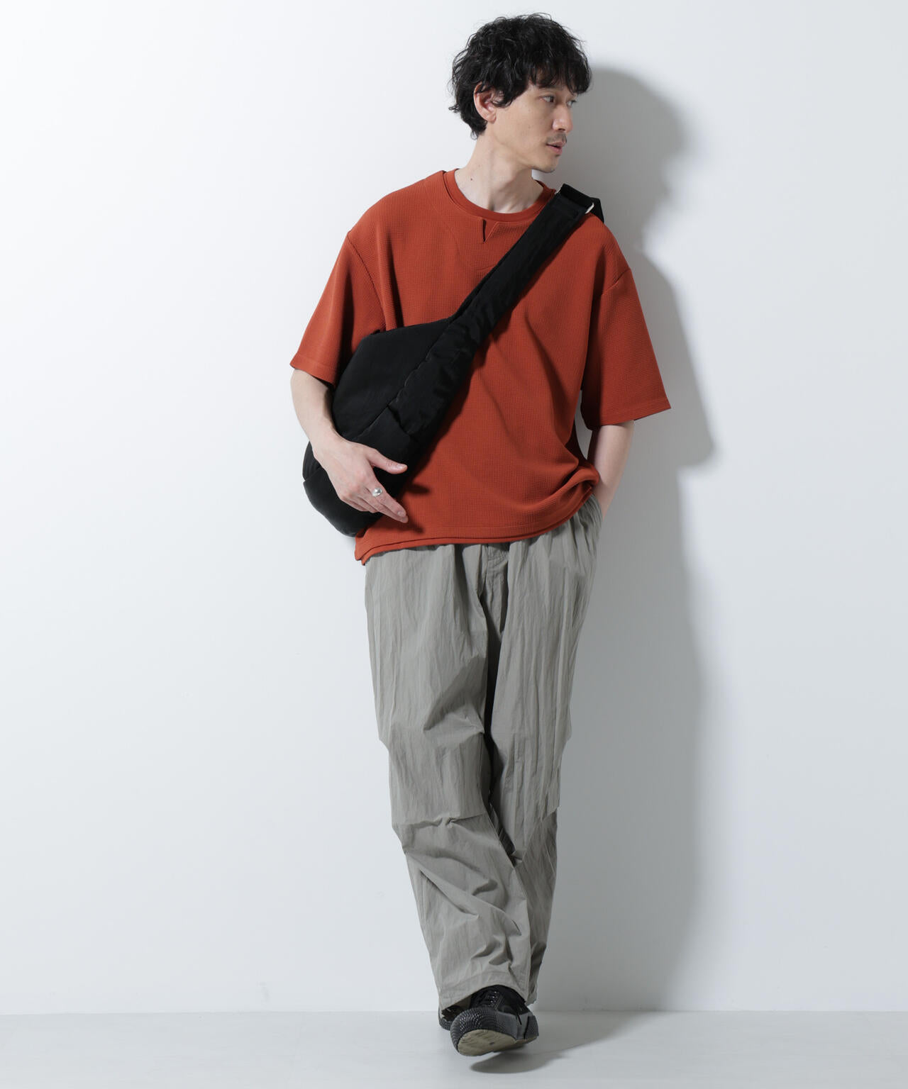 フェイクレイヤードキーネックTシャツ 半袖 6725124246
