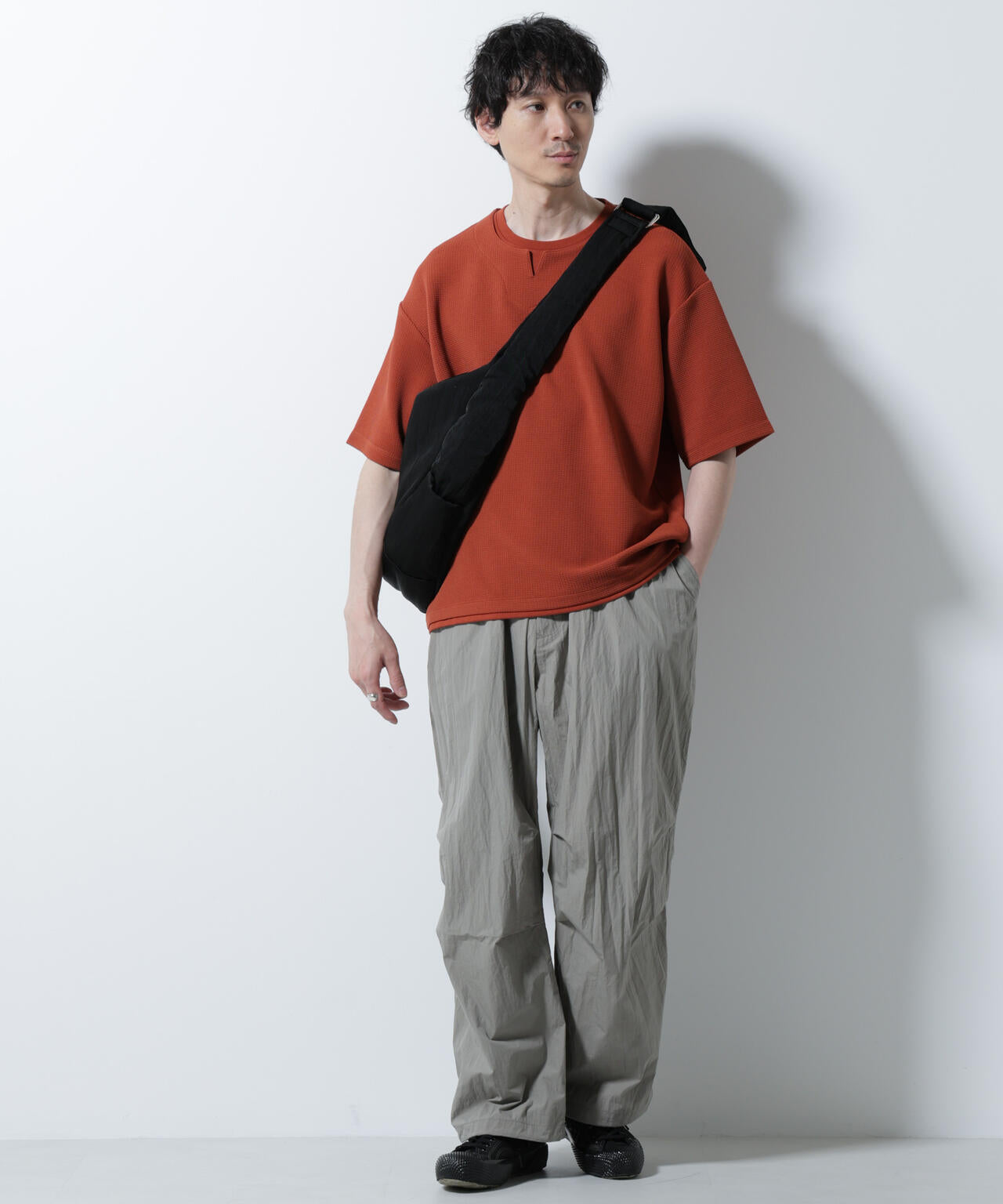 フェイクレイヤードキーネックTシャツ 半袖 6725124246