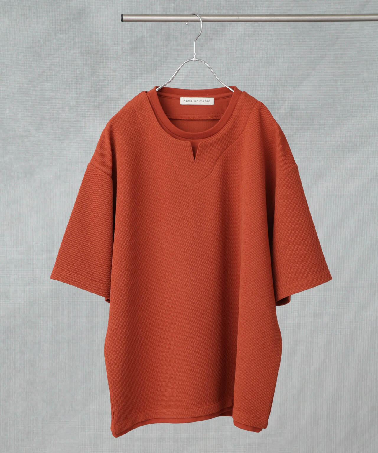 フェイクレイヤードキーネックTシャツ 半袖 6725124246