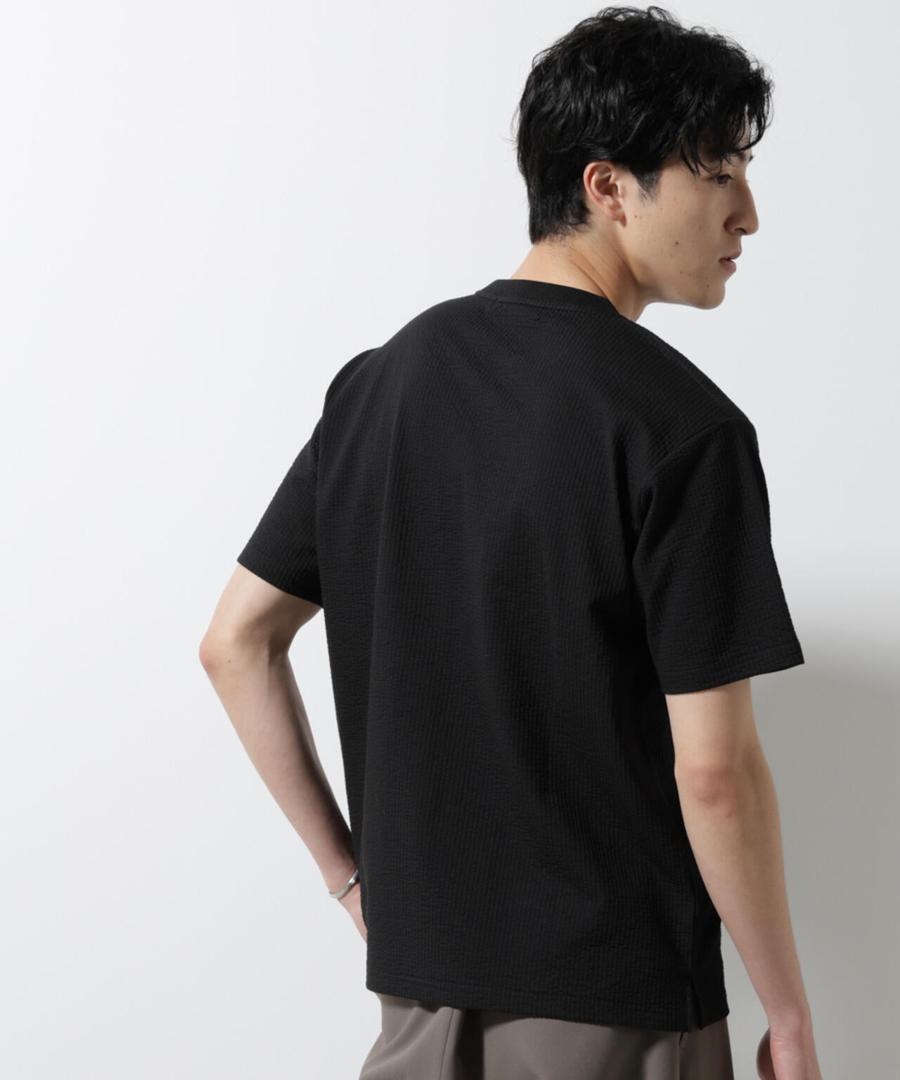 ジャージーサッカーヘンリーネックTシャツ 半袖 6725124248