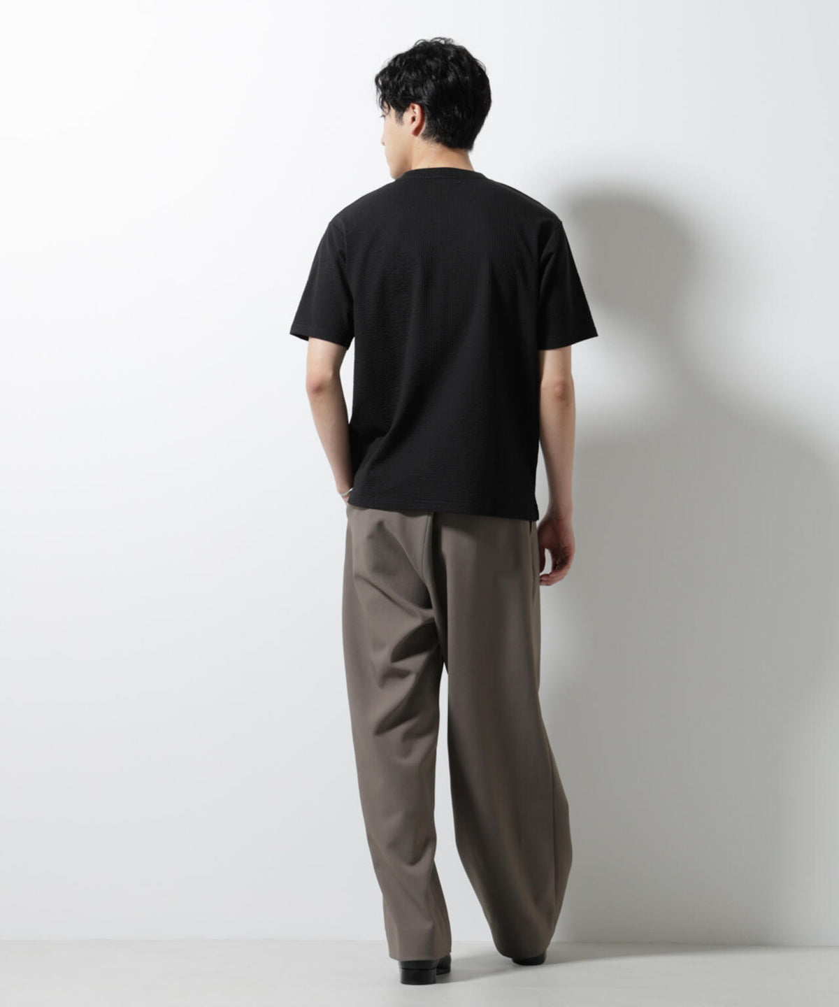 ジャージーサッカーヘンリーネックTシャツ 半袖 6725124248