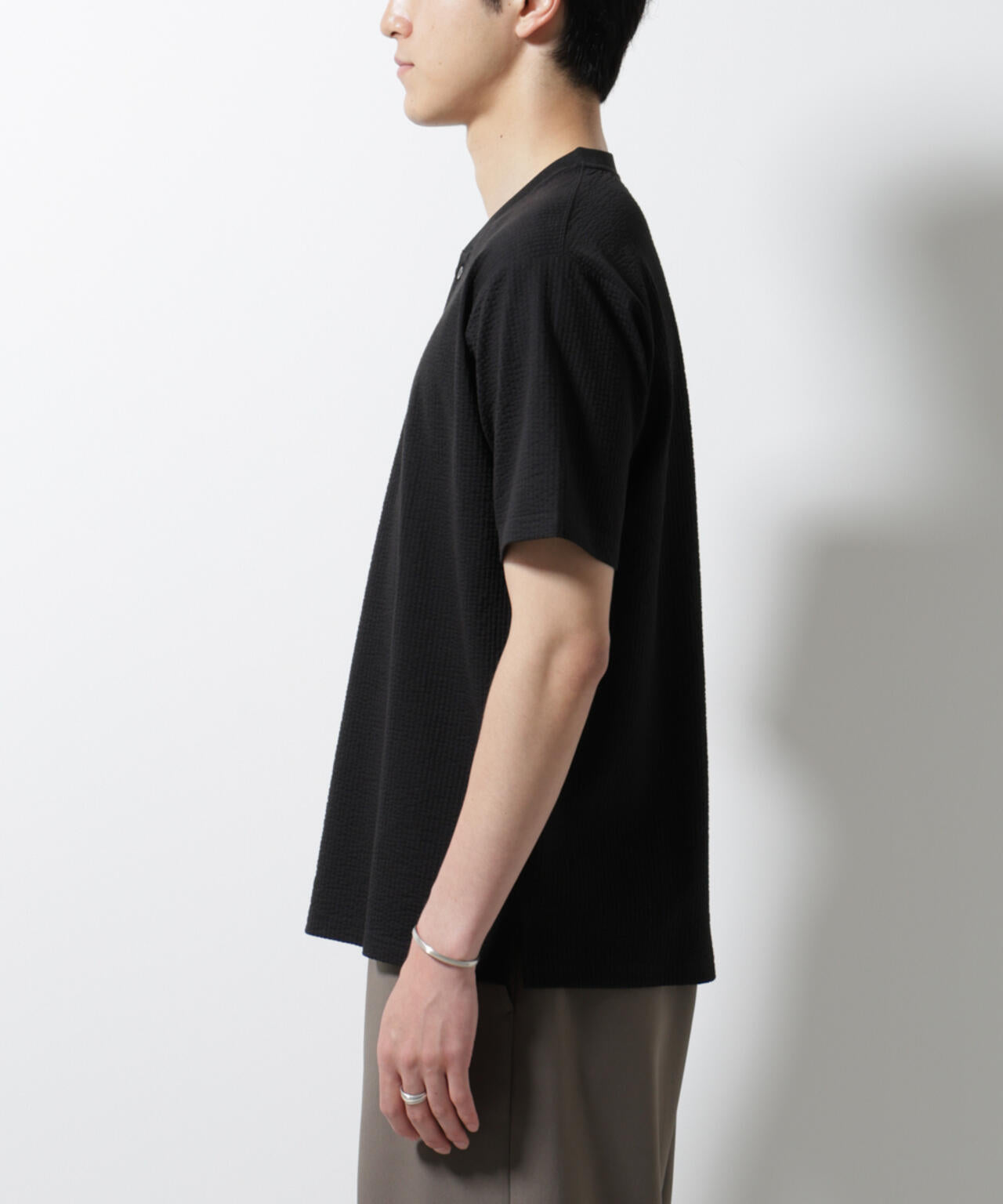 ジャージーサッカーヘンリーネックTシャツ 半袖 6725124248