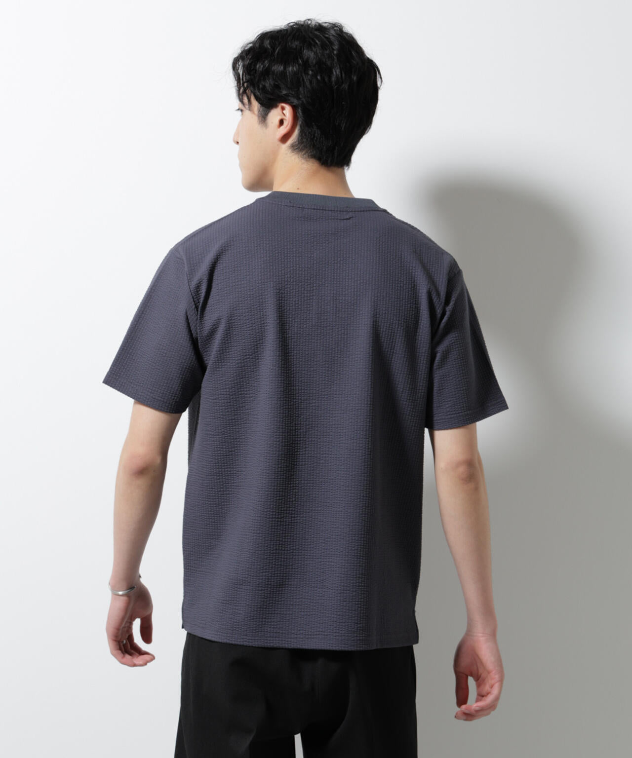 ジャージーサッカーヘンリーネックTシャツ 半袖 6725124248