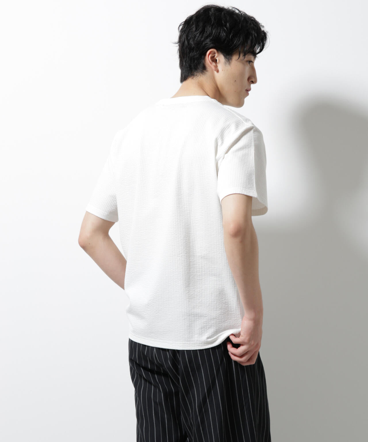 ジャージーサッカーヘンリーネックTシャツ 半袖 6725124248