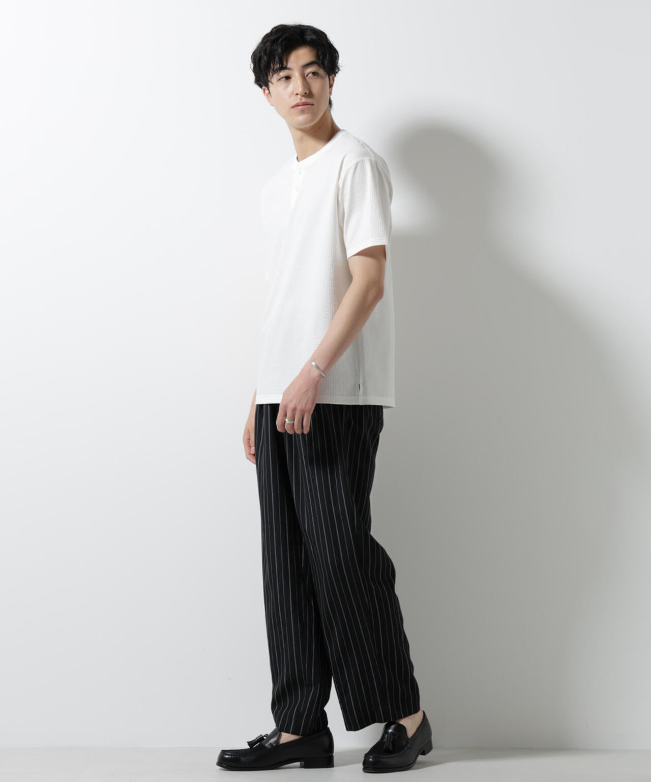 ジャージーサッカーヘンリーネックTシャツ 半袖 6725124248