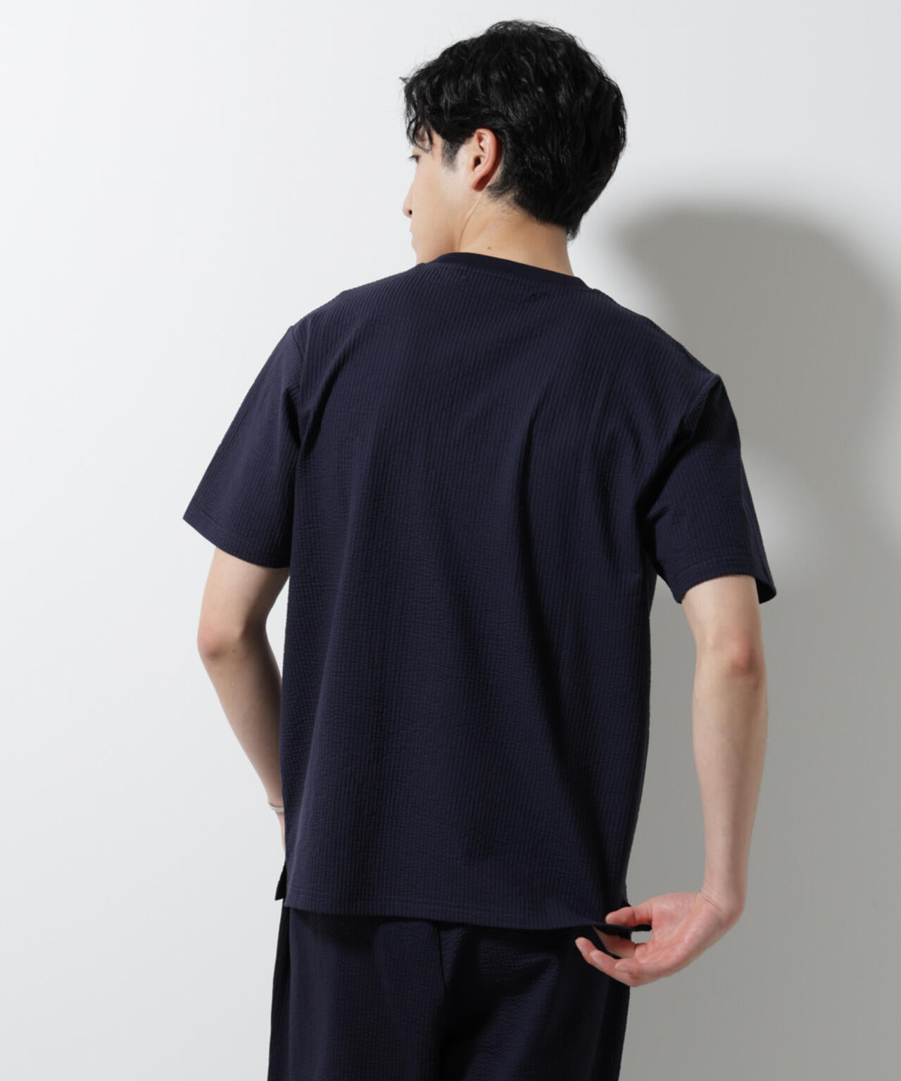 ジャージーサッカーヘンリーネックTシャツ 半袖 6725124248