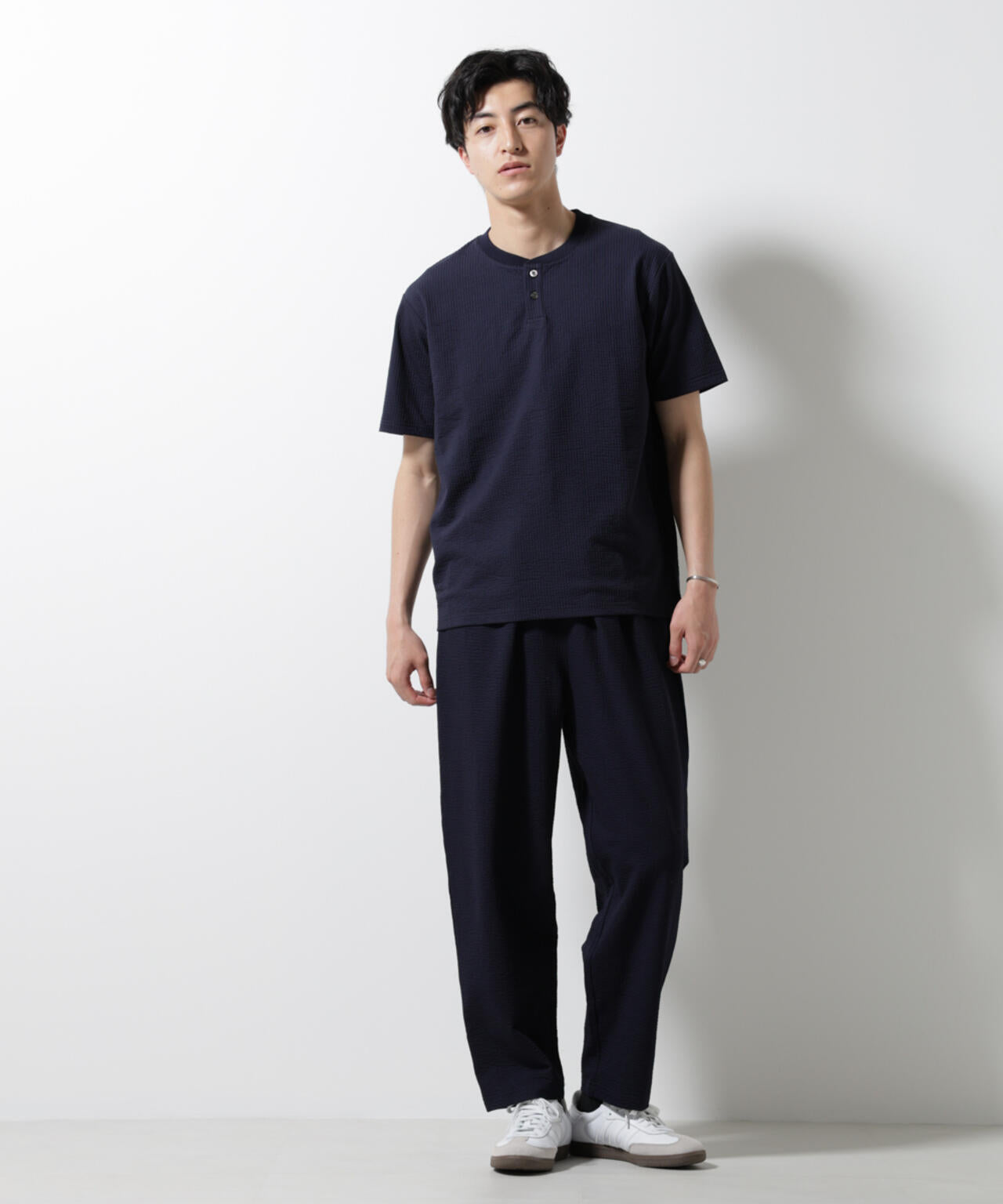 ジャージーサッカーヘンリーネックTシャツ 半袖 6725124248