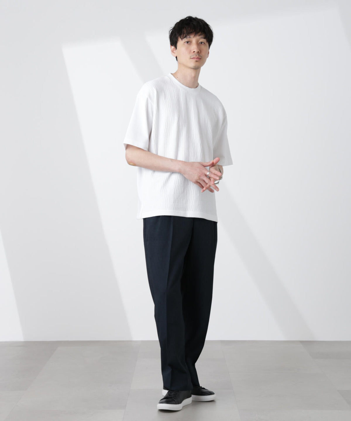 テックリネンリラックスタックテーパードパンツ 6725127217