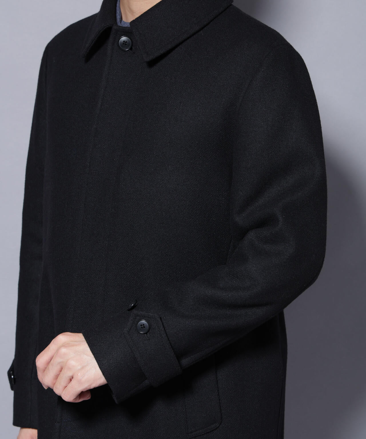 ウール/Nメルトンステンカラーコート 6725211207