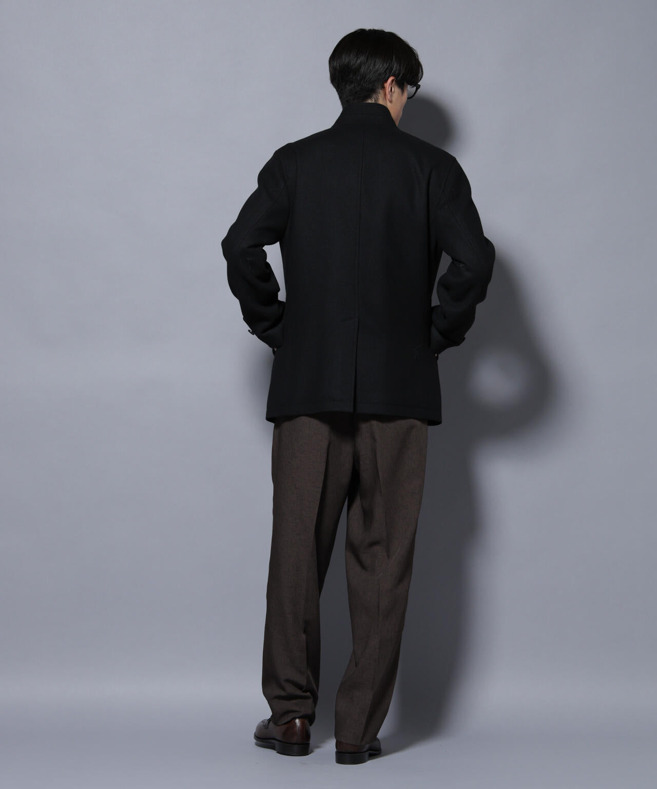 ウール/Nメルトンスタンドカラーコート 6725211208