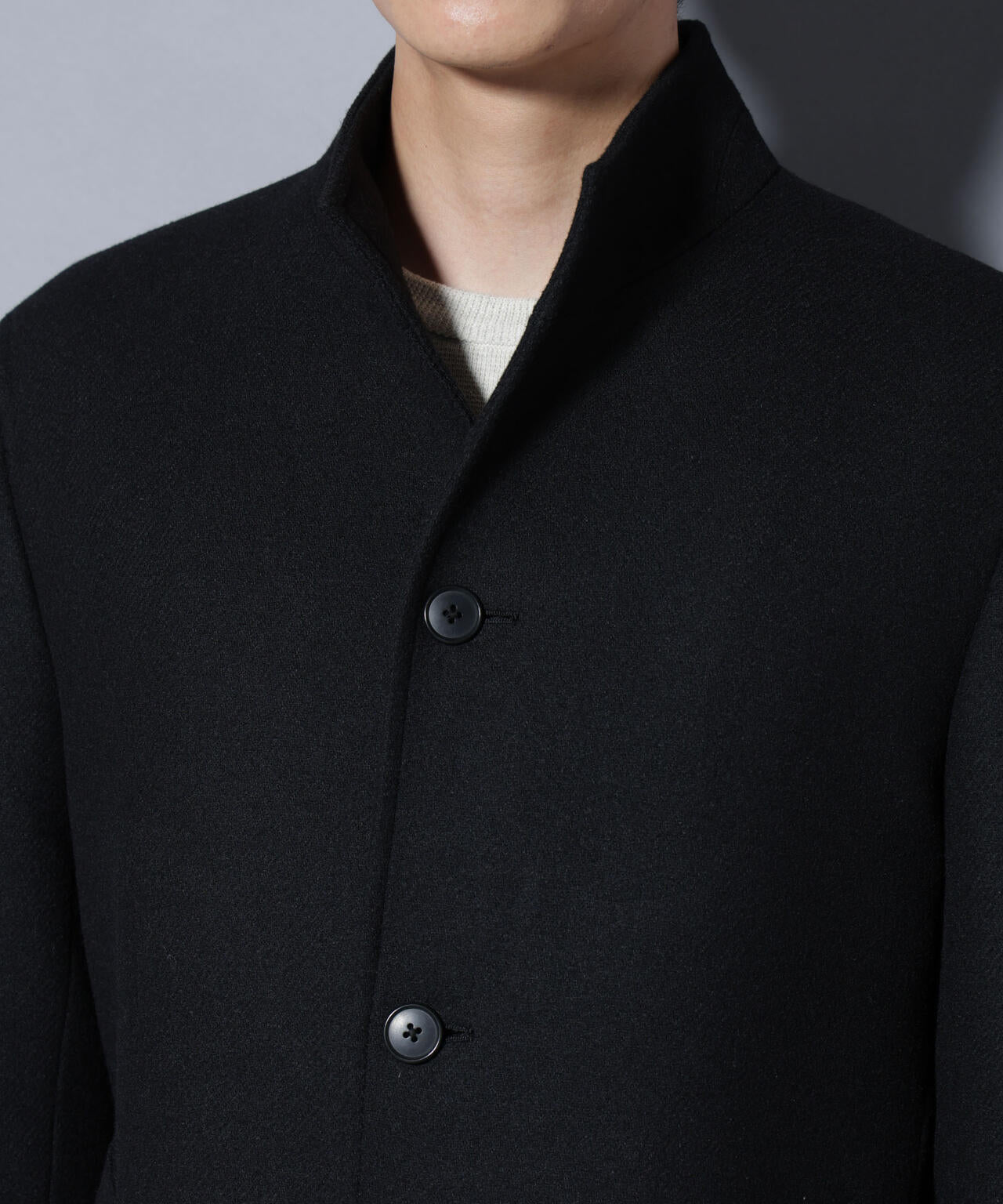 ウール/Nメルトンスタンドカラーコート 6725211208