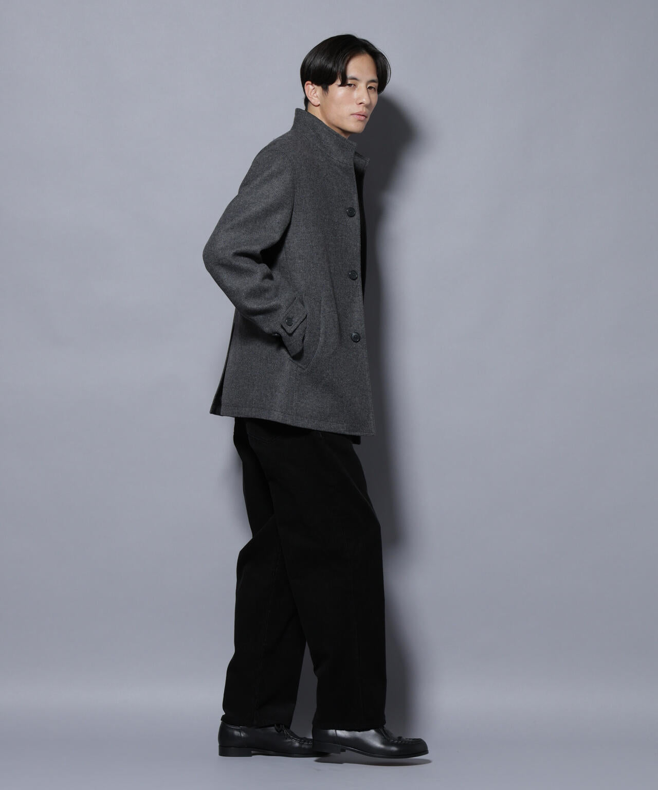 ウール/Nメルトンスタンドカラーコート 6725211208