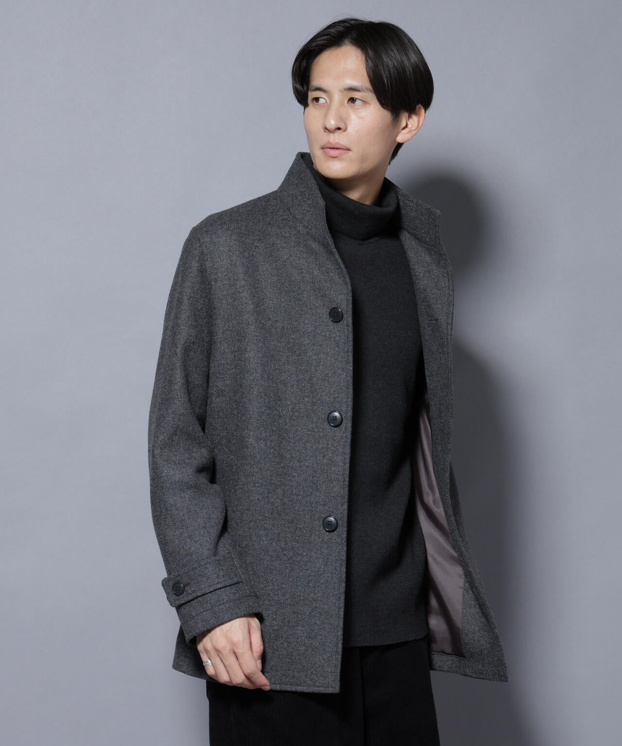 ウール/Nメルトンスタンドカラーコート 6725211208