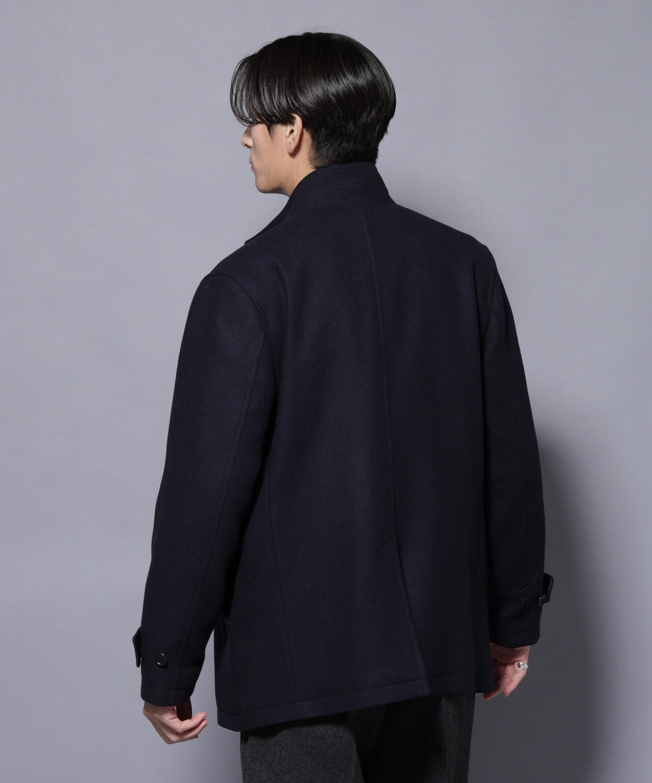 ウール/Nメルトンスタンドカラーコート 6725211208