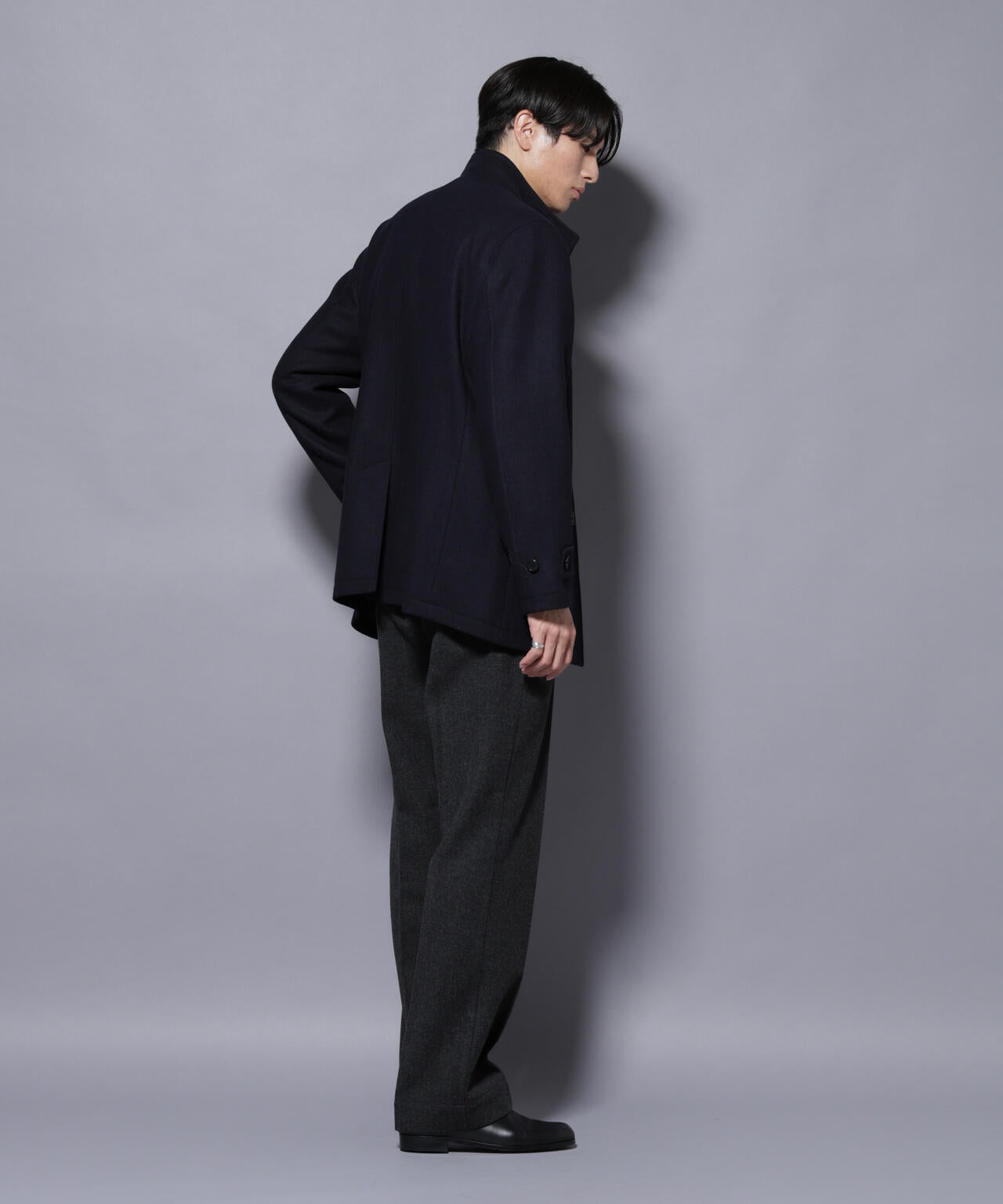 ウール/Nメルトンスタンドカラーコート 6725211208