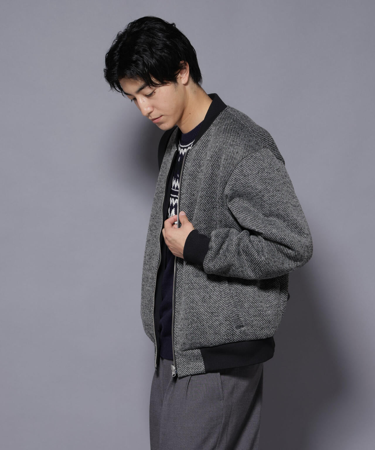 ニットフリースZIPブルゾン(セットアップ可) 6725212205