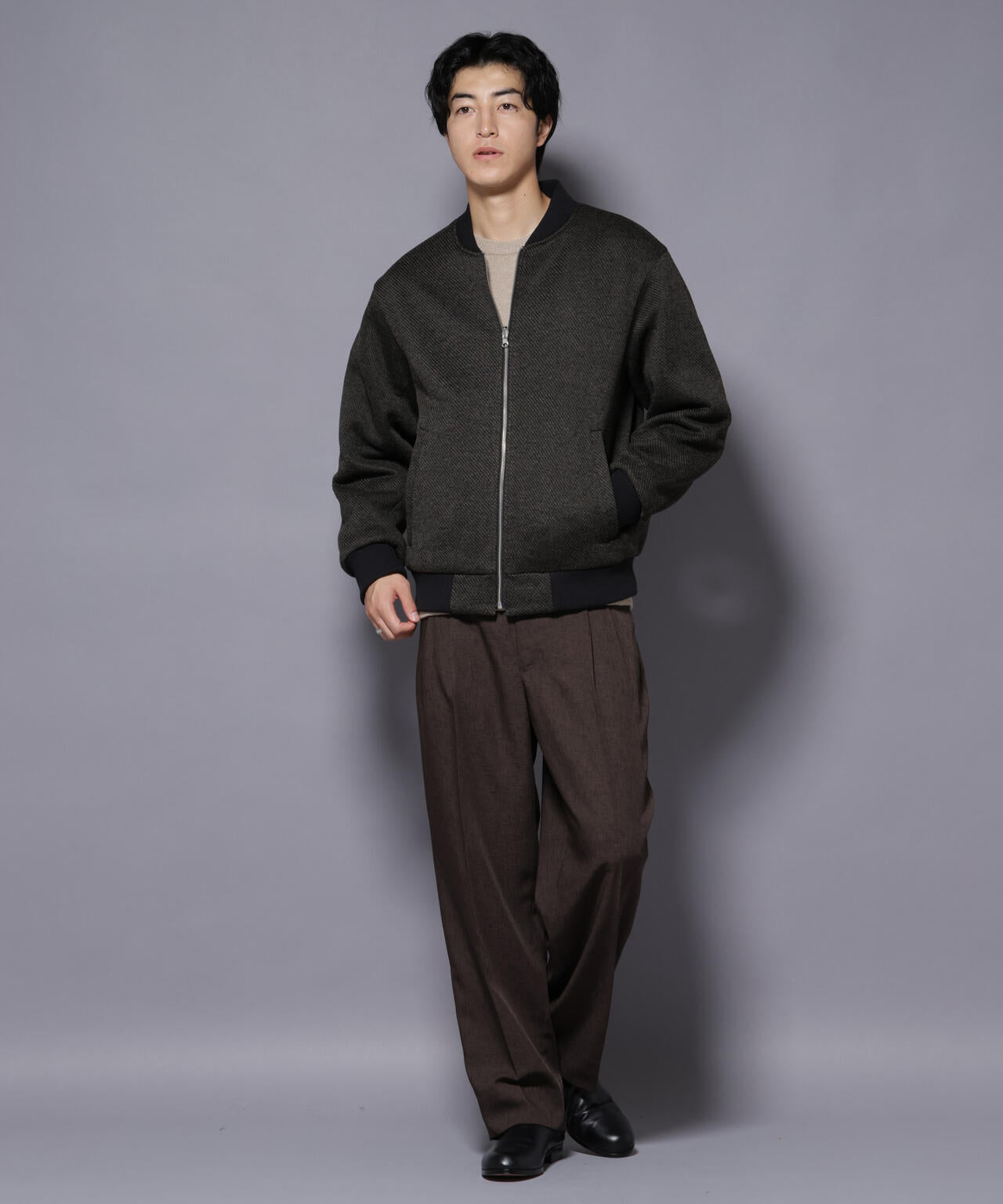 ニットフリースZIPブルゾン(セットアップ可) 6725212205