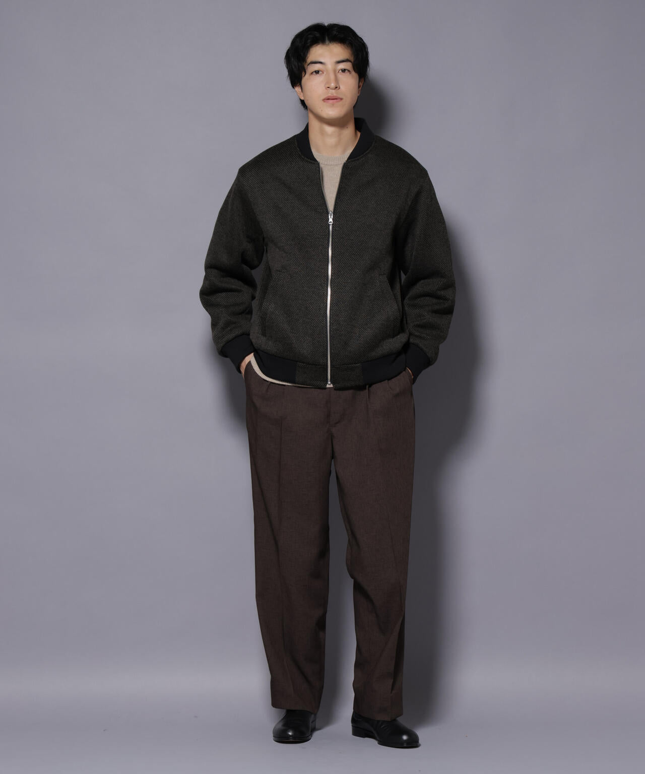 ニットフリースZIPブルゾン(セットアップ可) 6725212205