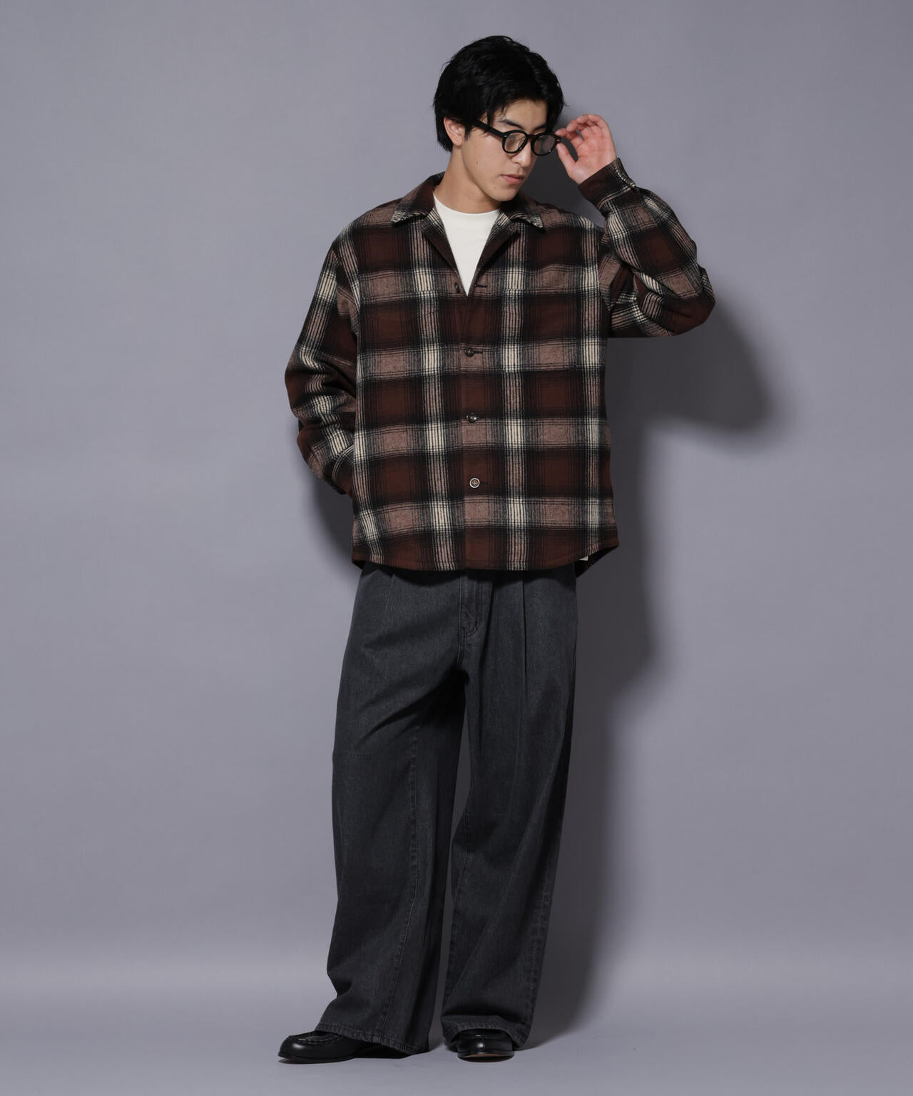 テックメルトンチェックシャツブルゾン 6725212211