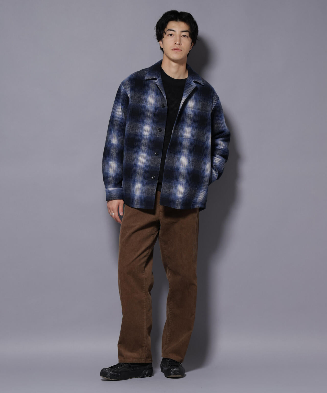 テックメルトンチェックシャツブルゾン 6725212211