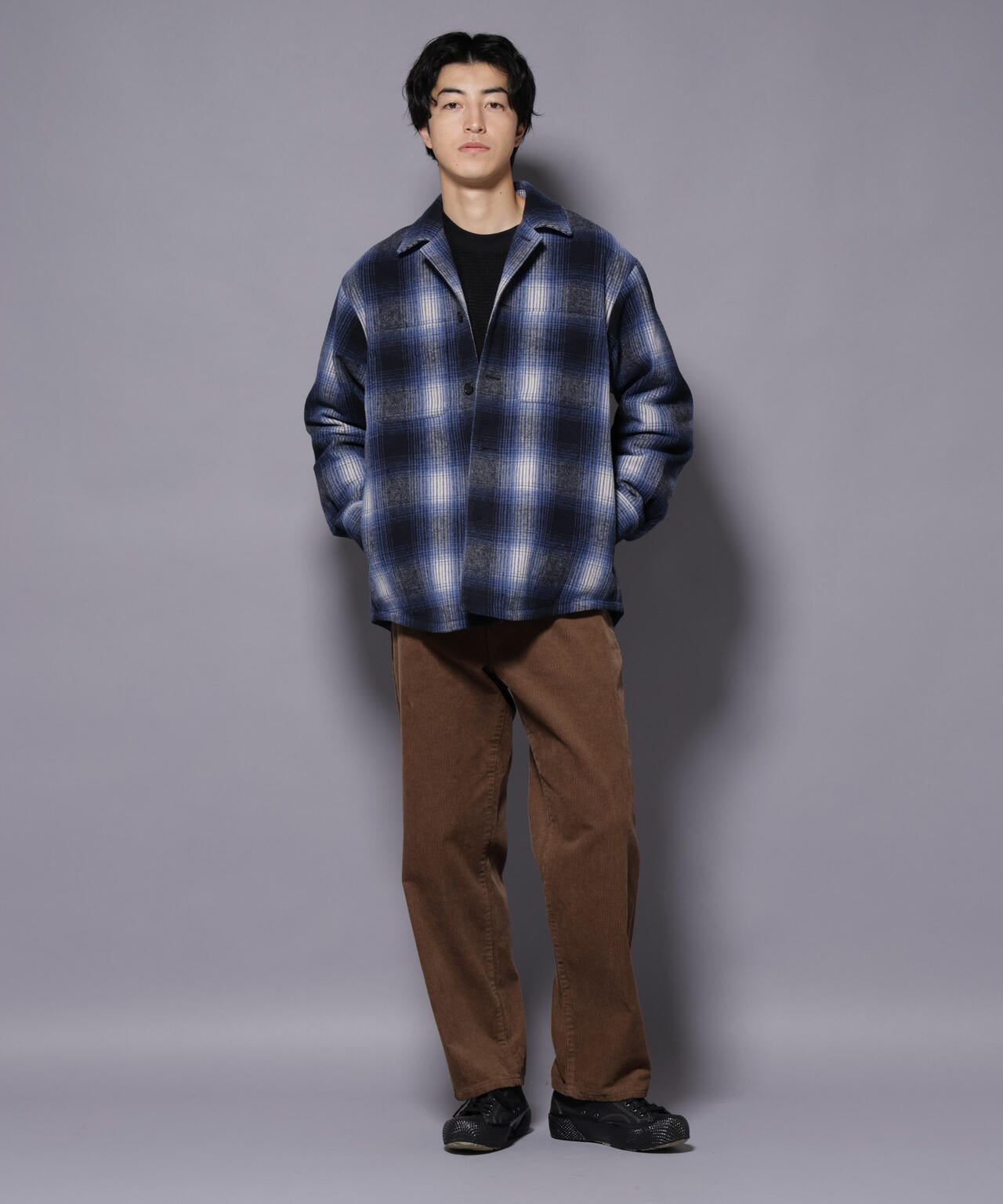 テックメルトンチェックシャツブルゾン 6725212211