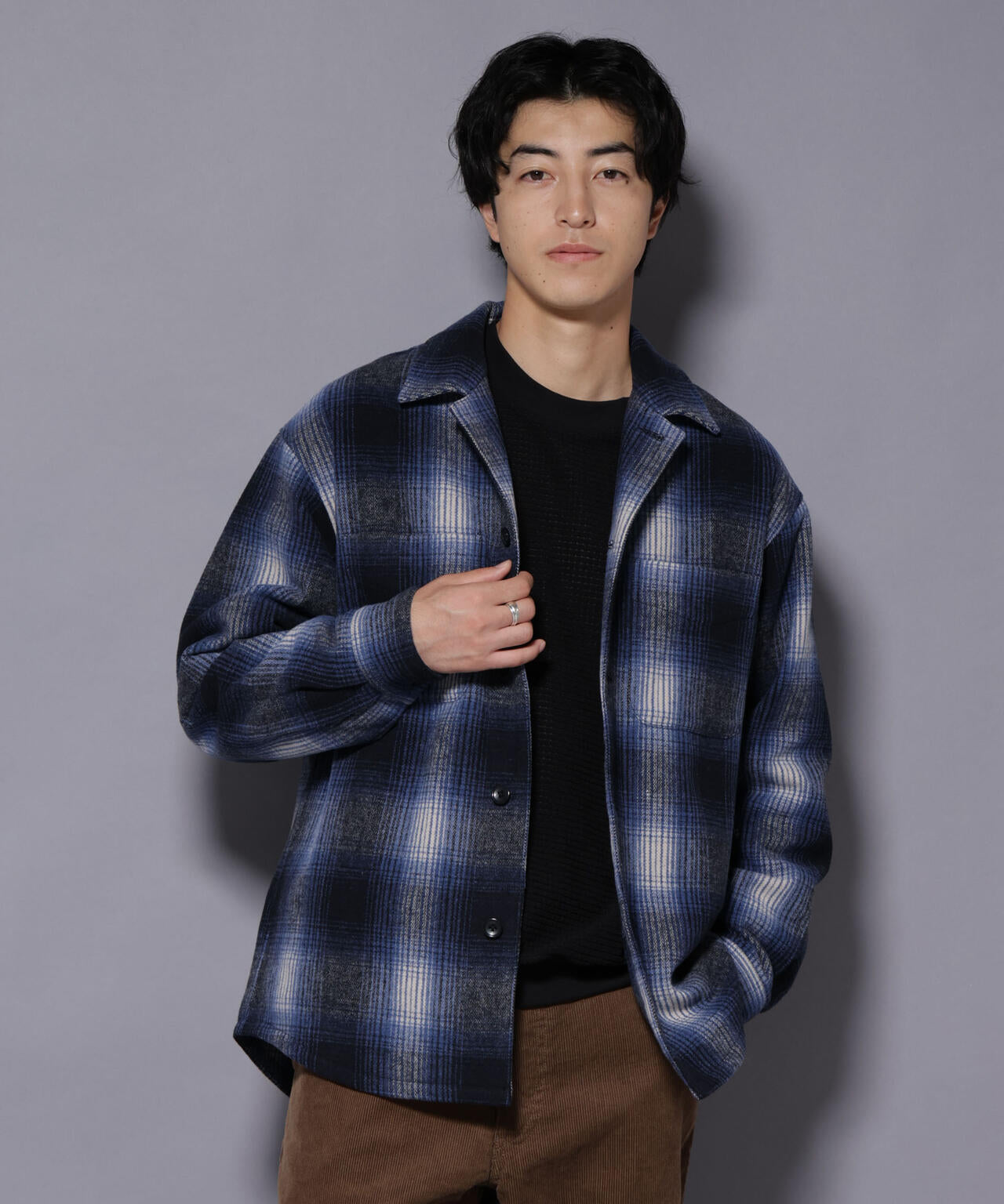 ナノユニバース（NANO universe）/テックメルトンチェックシャツブルゾン テックメルトンチェックシャツブルゾン