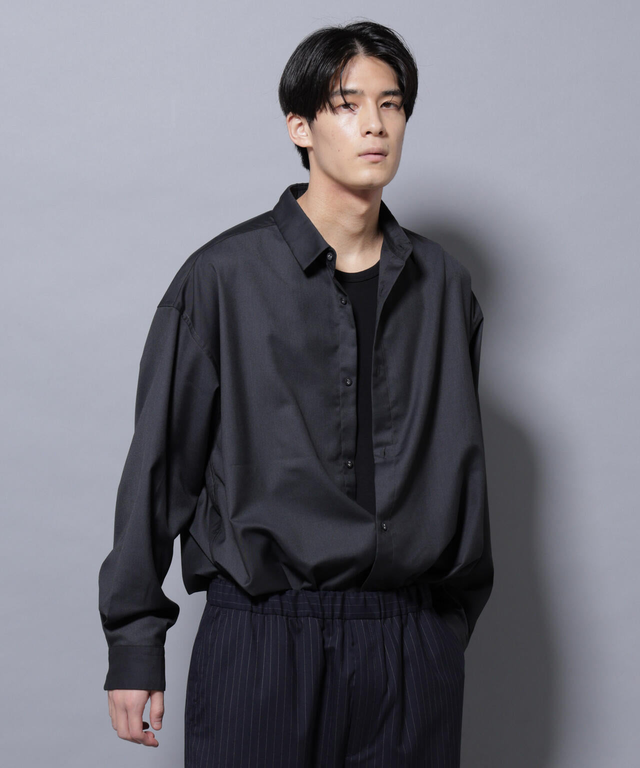 ビッグドレープシャツ 長袖 6725220204