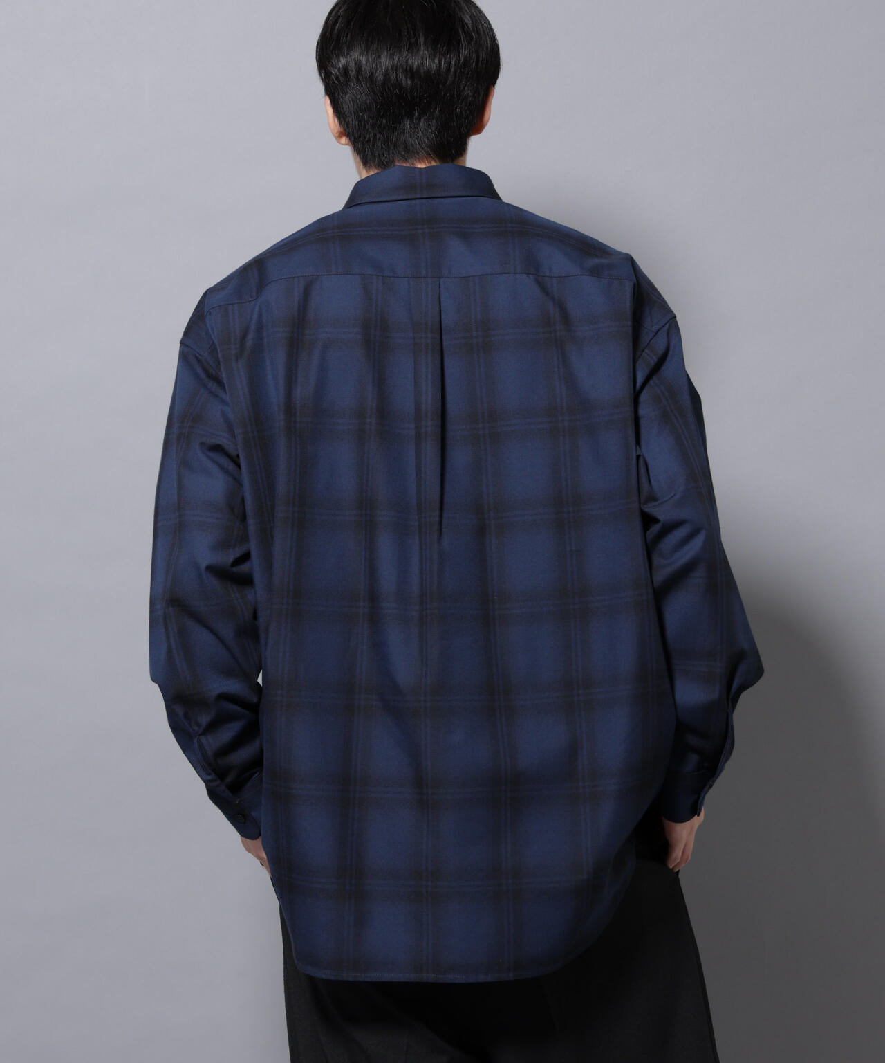 ビッグドレープチェックシャツ 長袖 6725220205