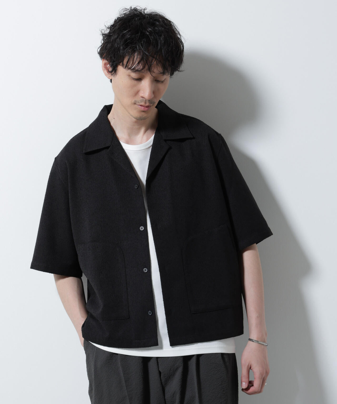 ネップツイルポケットシャツ 半袖 6725221202